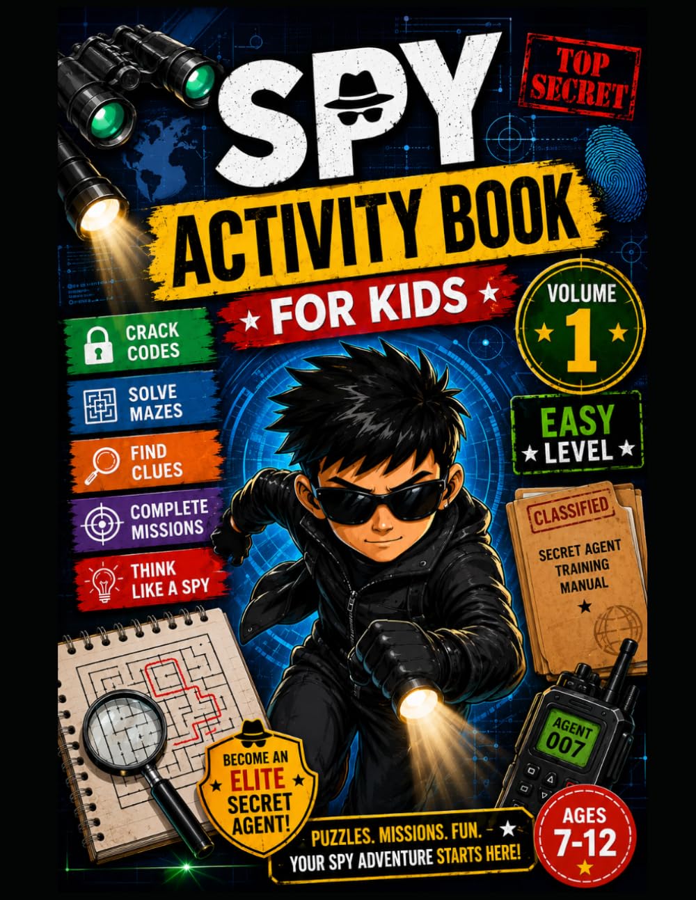 Spy Activity Book for Kids | DIGIKIDS Spy Academy: Ages 7–12: Secret Agent Missions, Mazes, Puzzles & Detective Challenges (Agent Academy Activity Books)