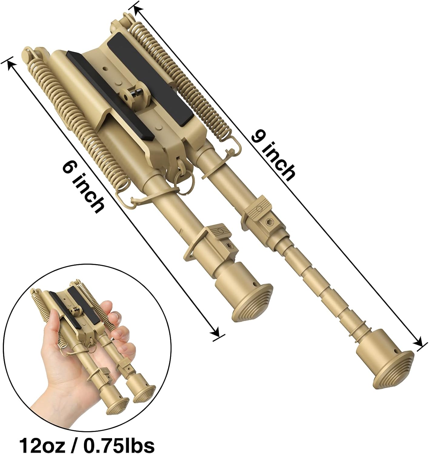 CVLIFE 6-9 Inches Rifle Bipod Picatinny Bipod, Flat Dark Earth Bipod : Sports & Outdoors