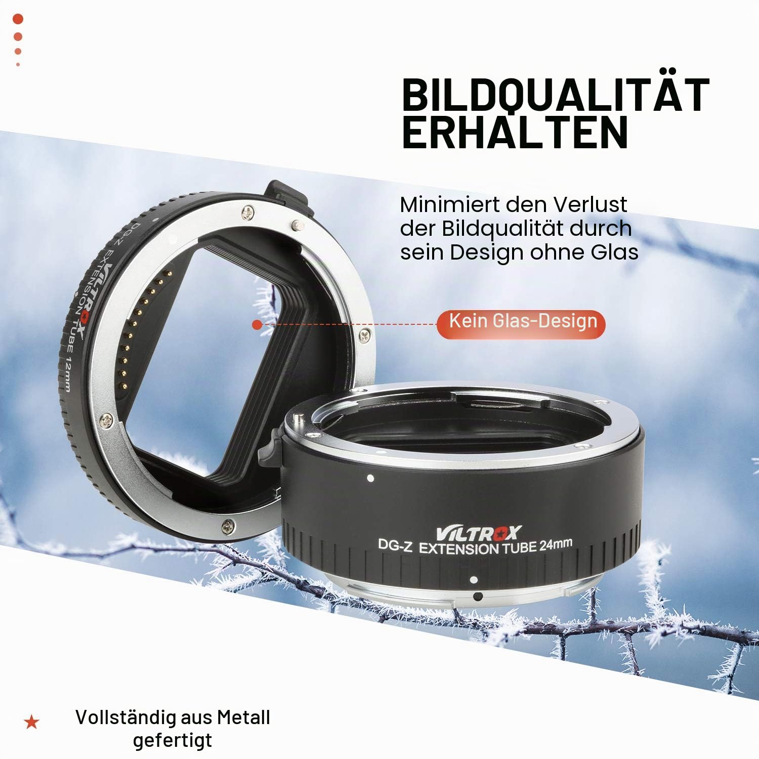VILTROX DG-Z Makro Zwischenringe Autofokus (12 mm + 24 mm) für Makrofotographie für Nikon Z Mount Z6 Z7 Z50 Kameras