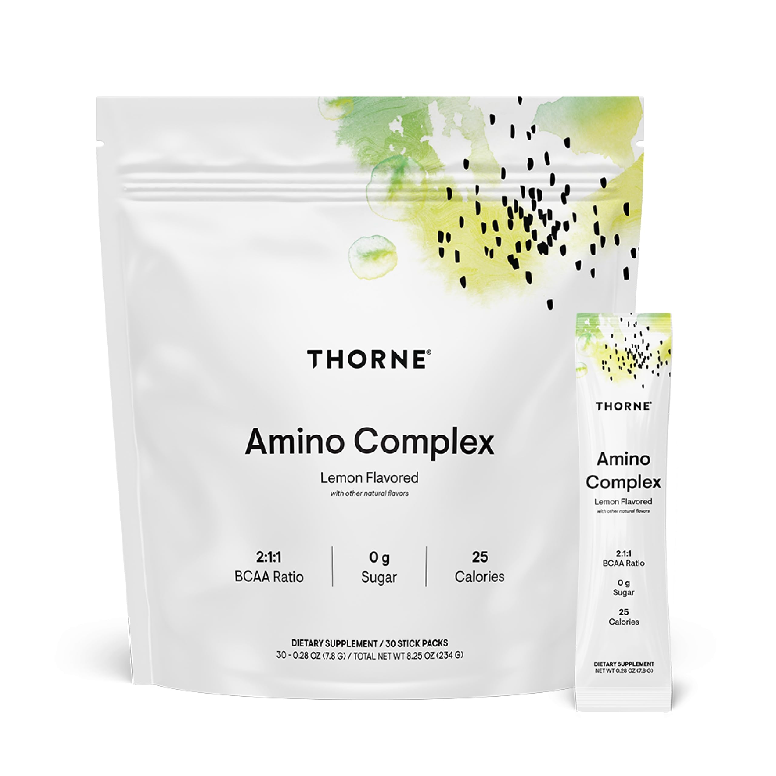 THORNEAmino Complex - Clinically-Validated EAA and BCAA Powder for Pre or Post-Workout - Promotes Lean Muscle Mass and Energy Production (30 Servings (30 Stick Packs), Lemon Flavor)