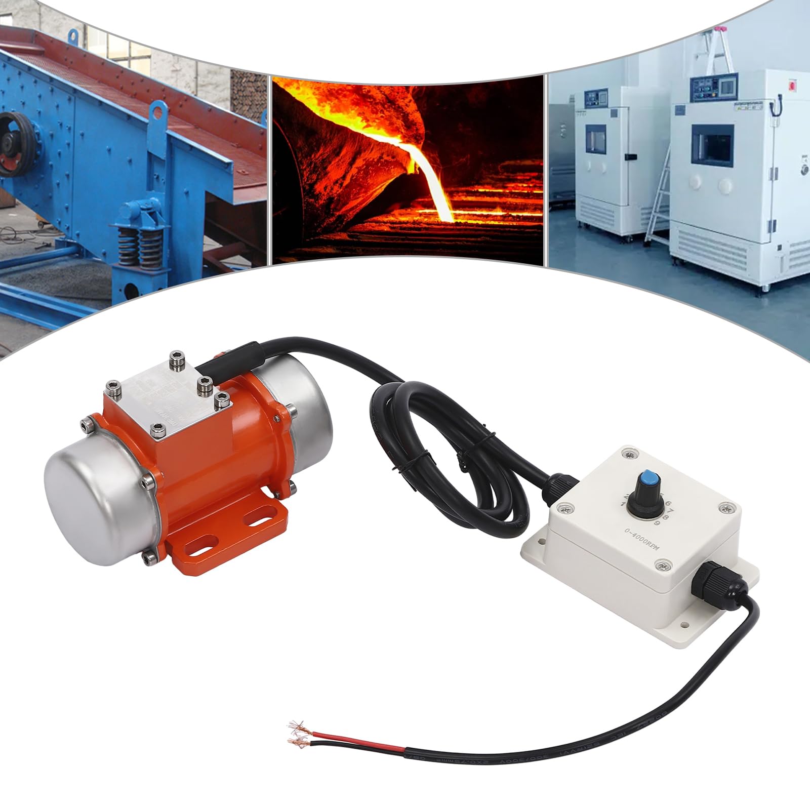 9 Stufen DC12V IP65 60W 4000U/min Vibrationsmotor Bürstenlos Elektro Motor Rüttelsieb Elektrisch Rüttler Elektromotor Getriebemotor