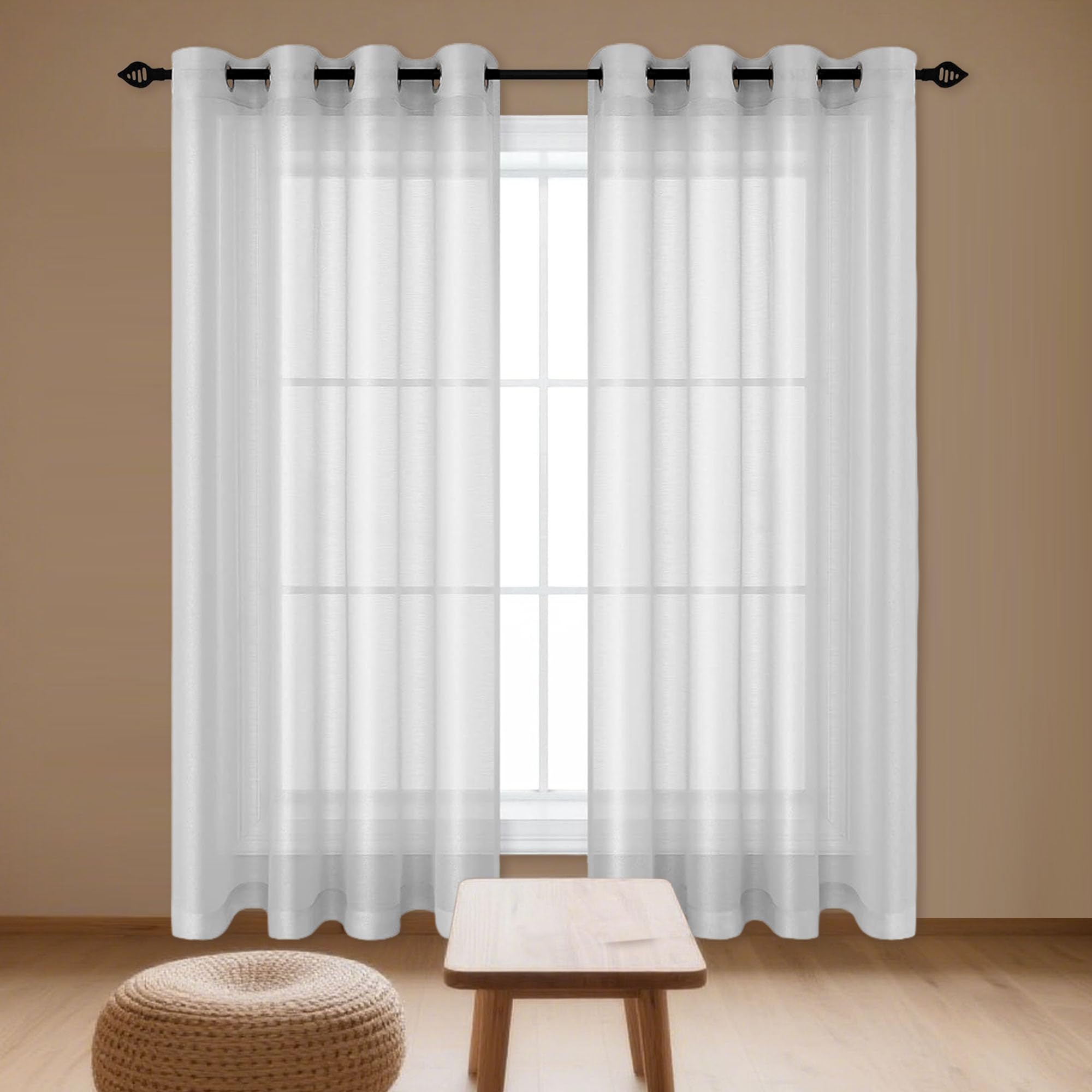 Voilage salon moderne gris clair 200x240 cm pour ambiance cosy