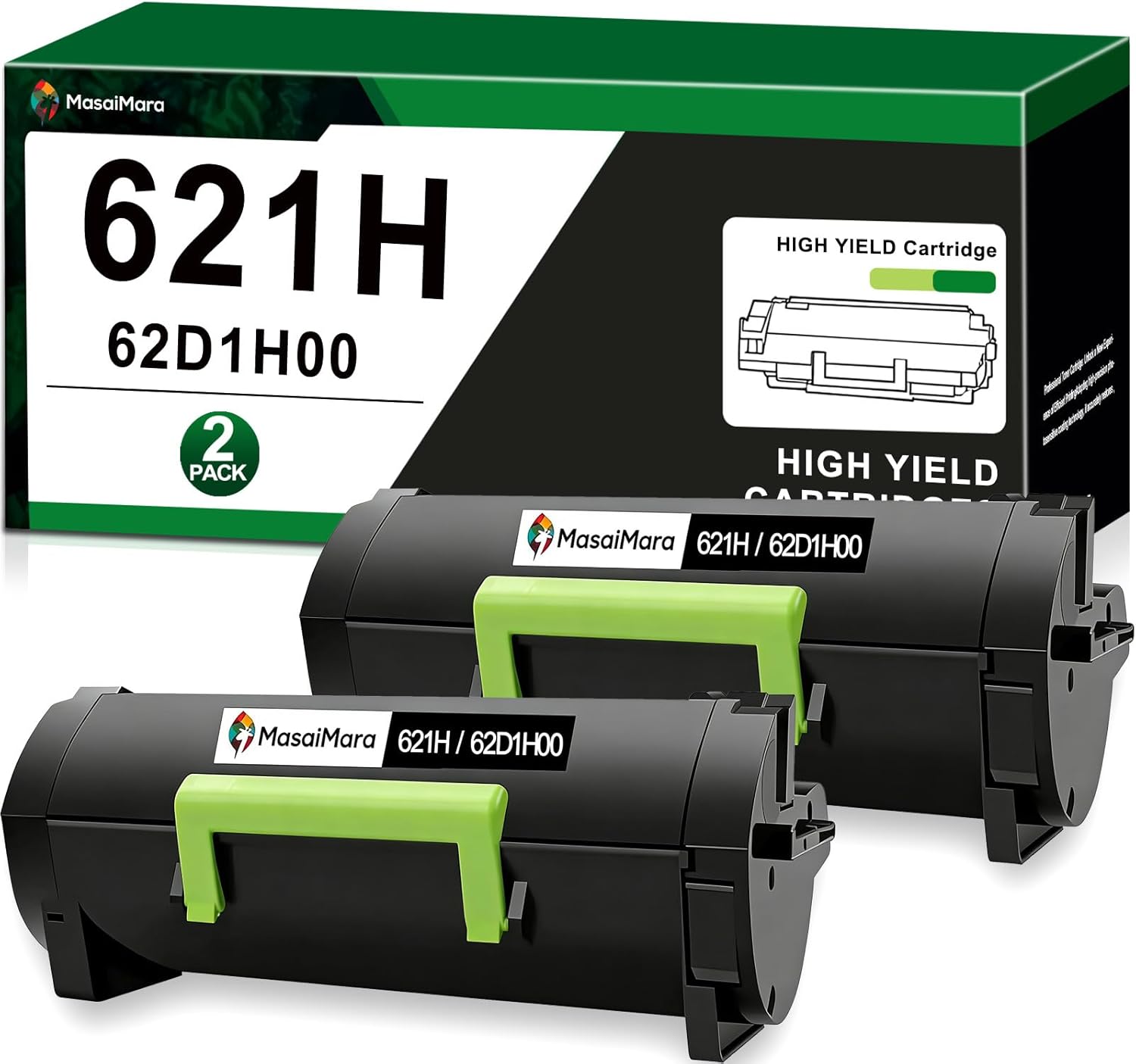 MasaiMara 62D1H00 621H 62D1000 621 Compatible Toner Cartridges for Lexmark MX710 MX711 MX810 MX811 MX812 MX710de MX710dhe MX711de MX711dhe MX711dthe MX810de MX810dfe MX810dme MX810dpe MX810dte Printer