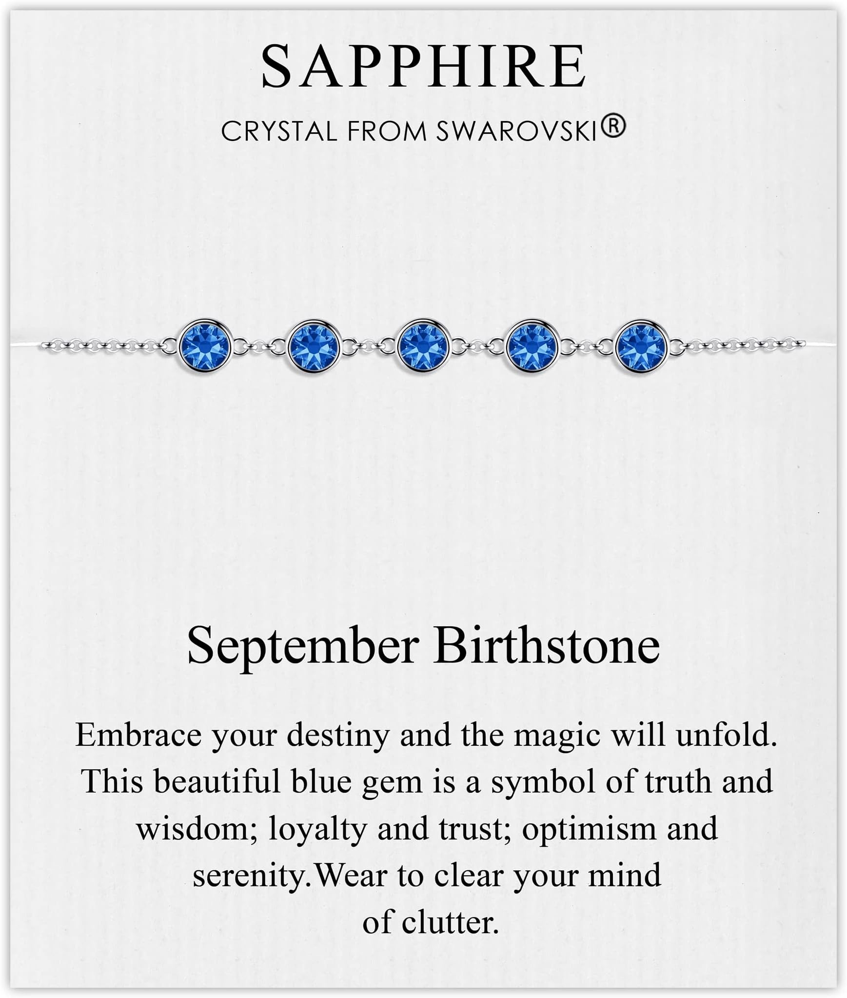 Philip JonesSeptember Birthstone Bracelet Created with Sapphire Zircondia® Crystals