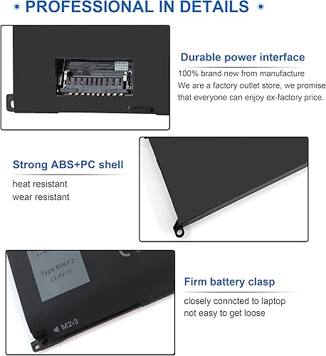 Miniatura 4 de 86Wh 69KF2 Batería para portátil Dell G7 15 7500 G15 5510 5511 5515 5520 5521 XPS 15 9500 9510 9520 9530 Precisión 5550 5560 5570 Ali enware M15 M17
