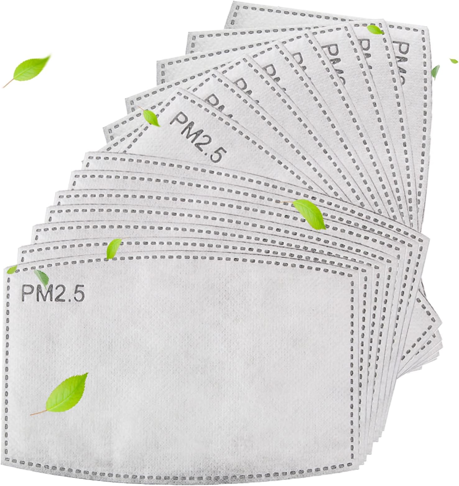 40pcs Adults Size Adaptive Activated Carbon Fabric Filtration 5-Layer PM2.5 Filter Pad Insert Value Pack DIY Craft Anti-Dust Anti-Haze Anti-Pollution for Outdoor Activities for Men Women