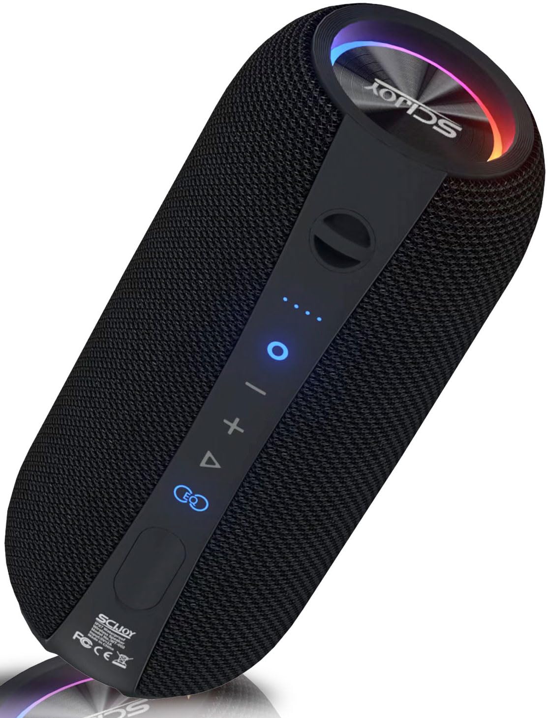 Portable Bluetooth Speaker, 40W Loud Stereo, Wireless Stereo Pairing, IPX7 Waterproof, Deep Bass, LED Lights, Built-in Microphone, 2 EQ Modes, for Party/Outdoor/Indoor/Beach