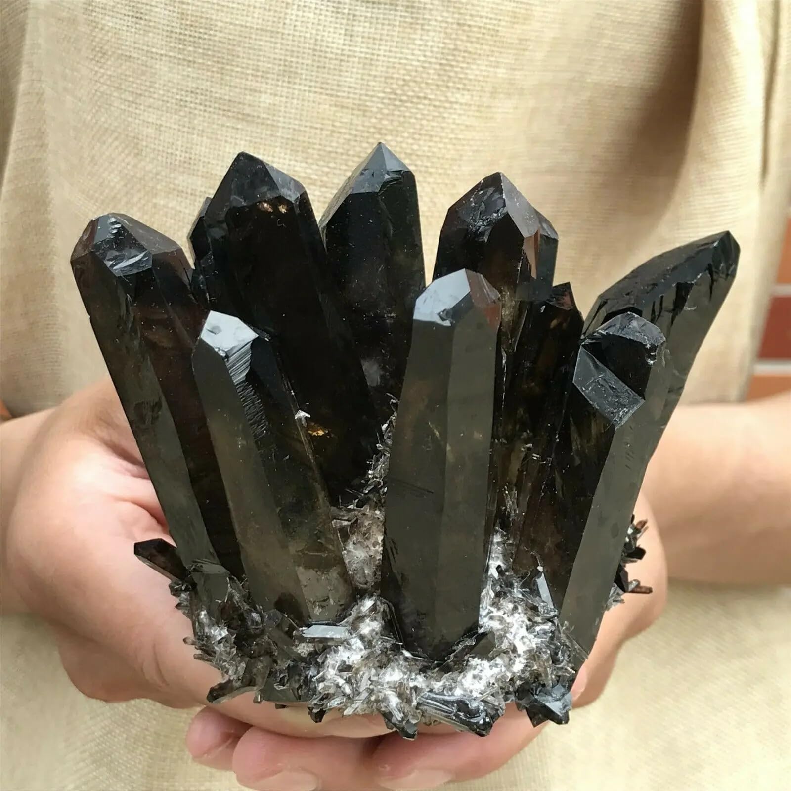 KJEBVHIRS Black Quartz Crystal Cluster Restoration Ornaments (Size : 400-500g)