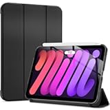 Smart Case for iPad mini 7 A17 Pro 2024/iPad Mini 6 2021 8.3 Inch iPad mini 7th/6th Gen Case, Hard Back Cover for iPad mini 8.3" 7th Gen A2995/A2996/A2993/6th Gen A2567 A2568 A2569 -Black