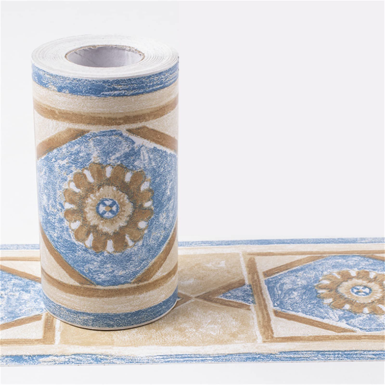 Sdsdgrw Modern European Flower Wallpaper Border, Wallpaper Border Stickers Multicolor Pvc(Modern European Flower)