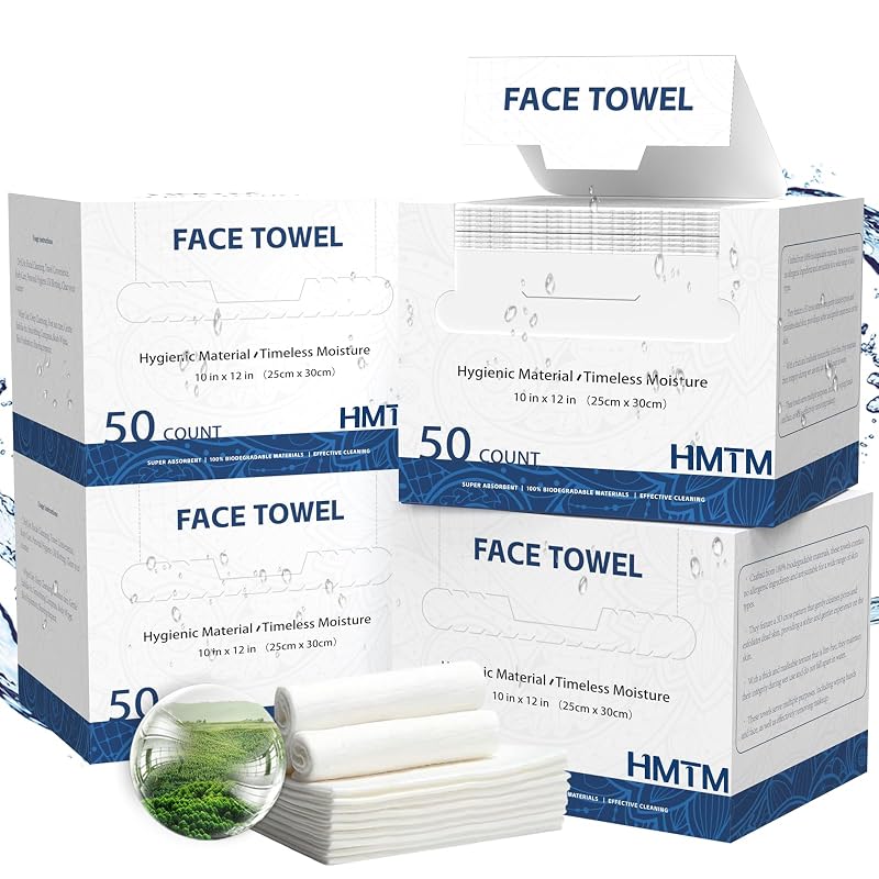 Toalhas faciais descartáveis HMTM, 200 unidades (pacote com 4)