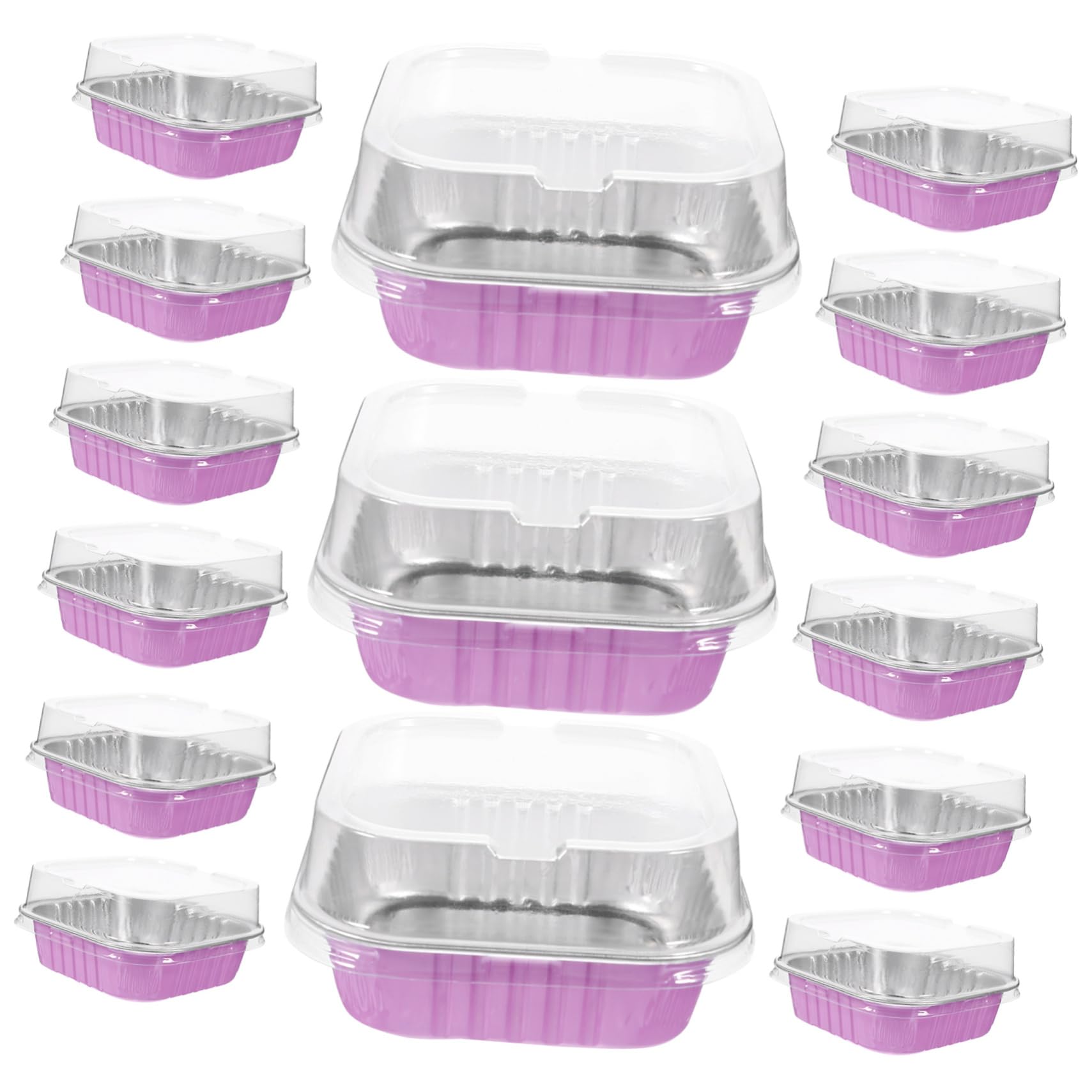 Cabilock 20 Pack Aluminum Foil Cake Box Molds Cupcake Wrapping Boxes for Home Outdoor Use Bbq Events