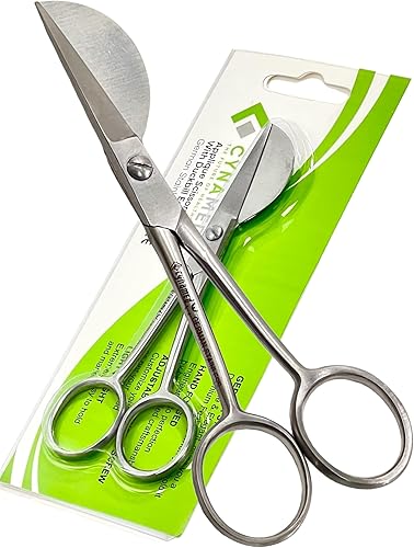 Miniatura 2 de Cynamed Tijeras de apliques de 5 pulgadas con pala en forma de borde de pato para arte, manualidades, tela, hilo, costura y bordado, tijeras