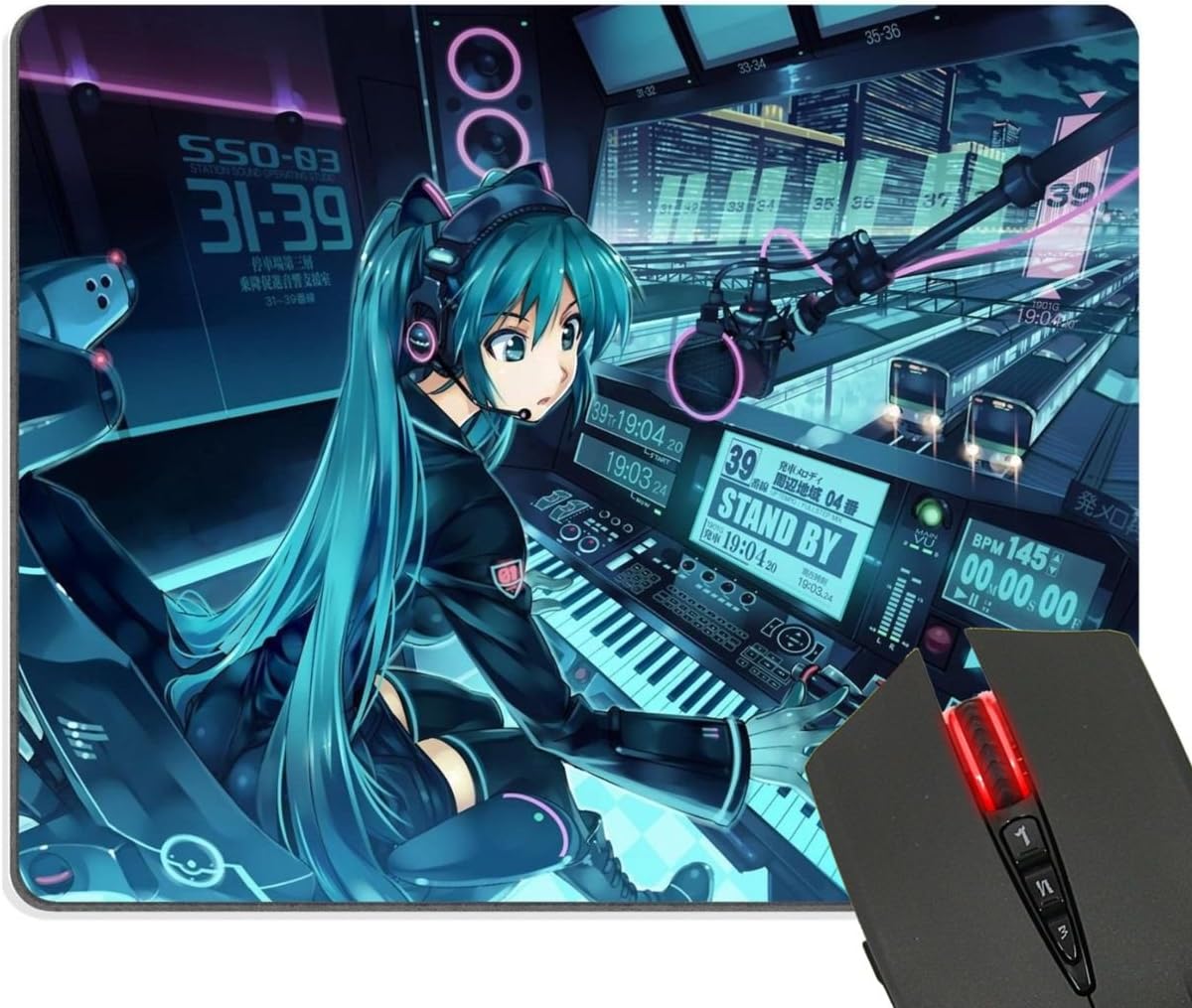 Wyss Shop Vocaloid Hatsune Miku Train Station Customized Print Rectangle Diy Mouse Mat Pad Mousepad