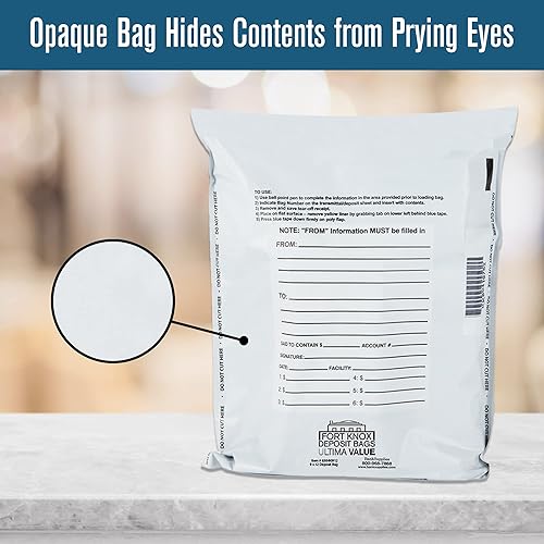 Miniatura 5 de BankSupplies Bolsas de depósito de dinero | 9 W x 12 H | Paquete de 100 | Sello a prueba de manipulaciones | Recibo de arranque | Panel de escritura