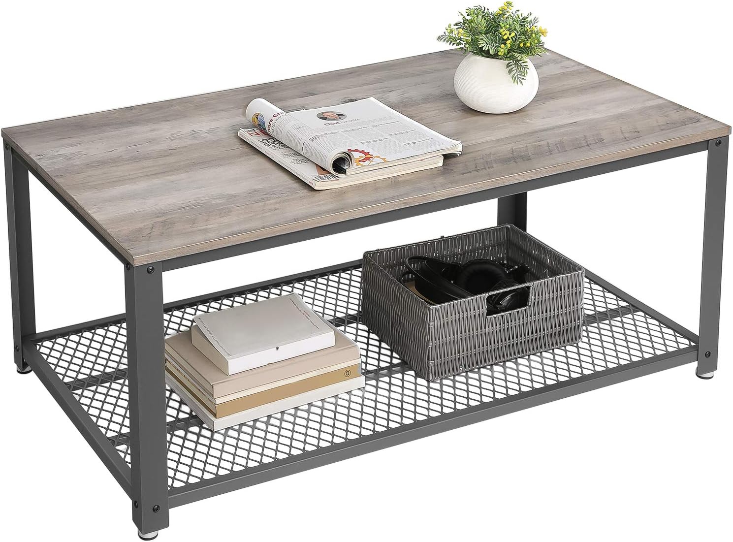VASAGLE Sofa Table, Coffee, Greige