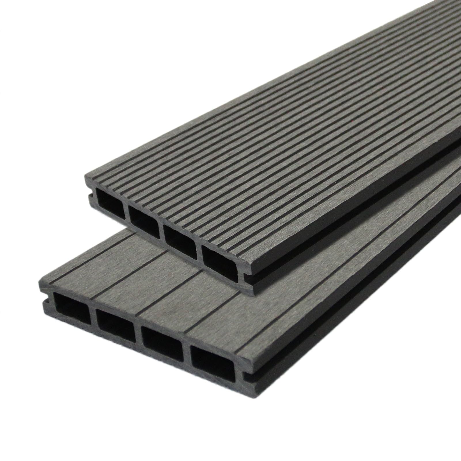 MonsterShop Composite Wpc Decking Boards Grey X 7 Reversible from B&Q