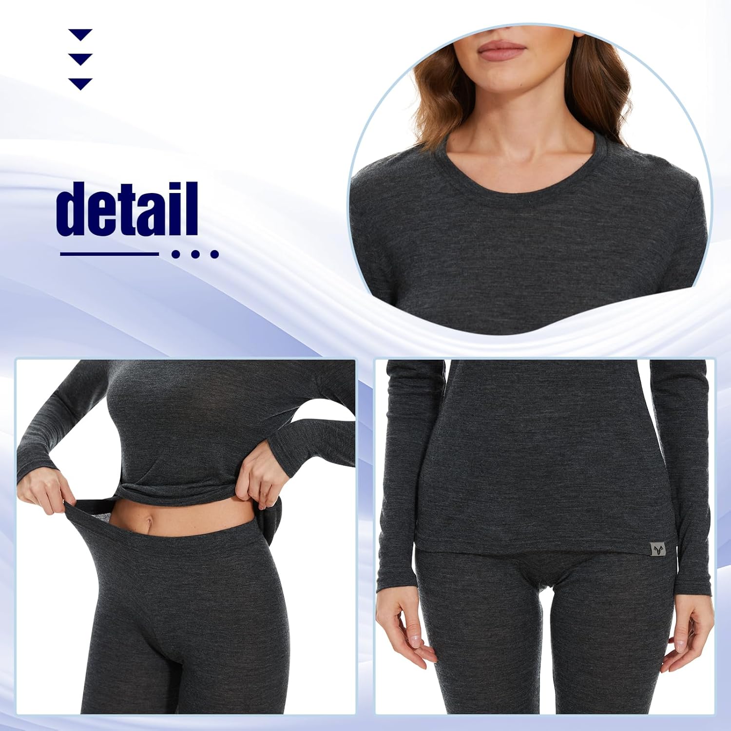 MERINNOVATION Merino Wool Base Layer Set for Women 100% Merino Wool Thermal Underwear Sets Lite - Midweight Top, Bottom - Image 3