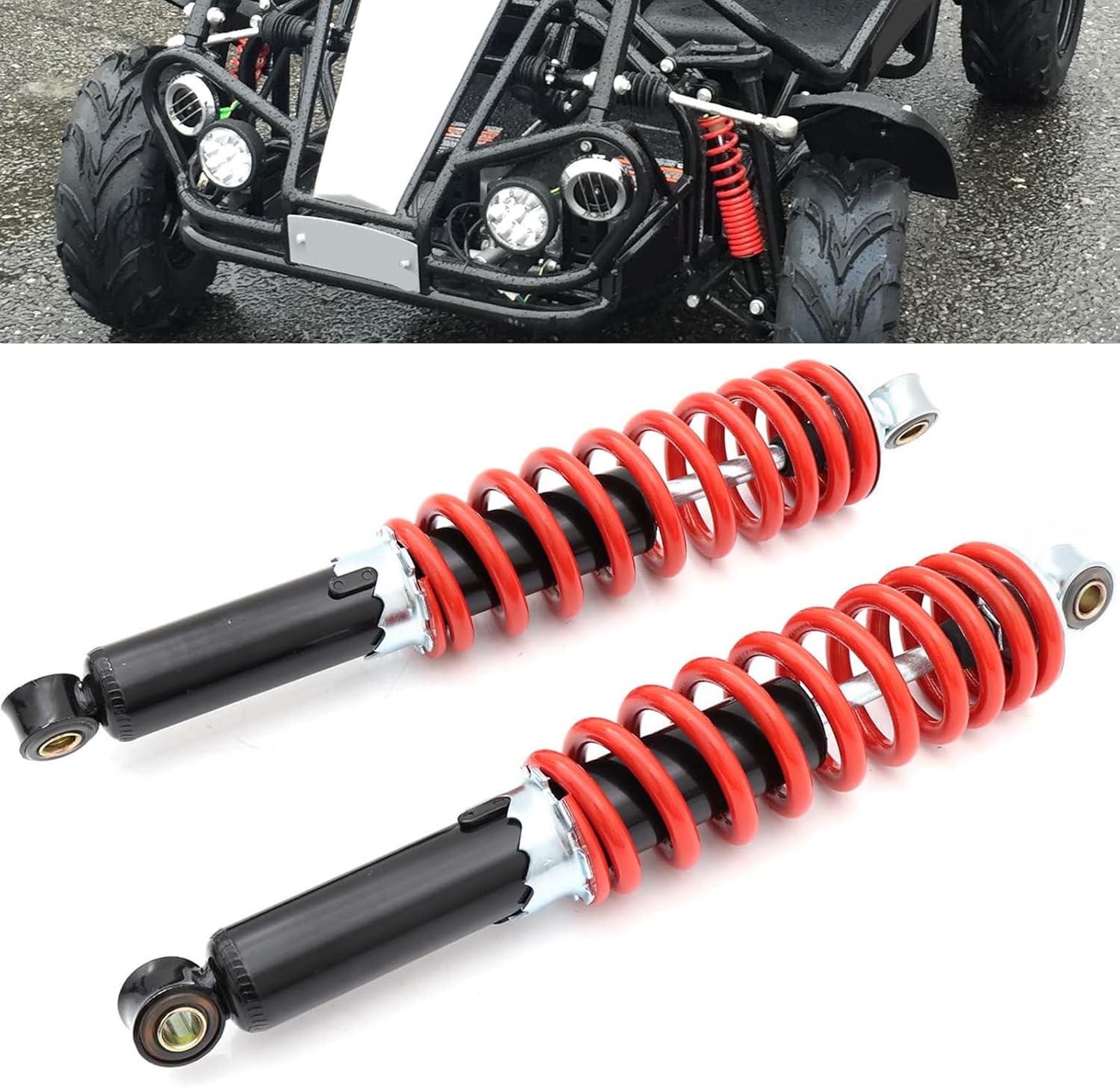 2Pcs 325mm Front Shock Absorber Fit for Hammerhead Twister 150 GT GTS SS 250 150cc-250cc 12-3/4 Inches Front Adjustable Suspension Shock Absorber Fit for 150CC 250CC Go Karts