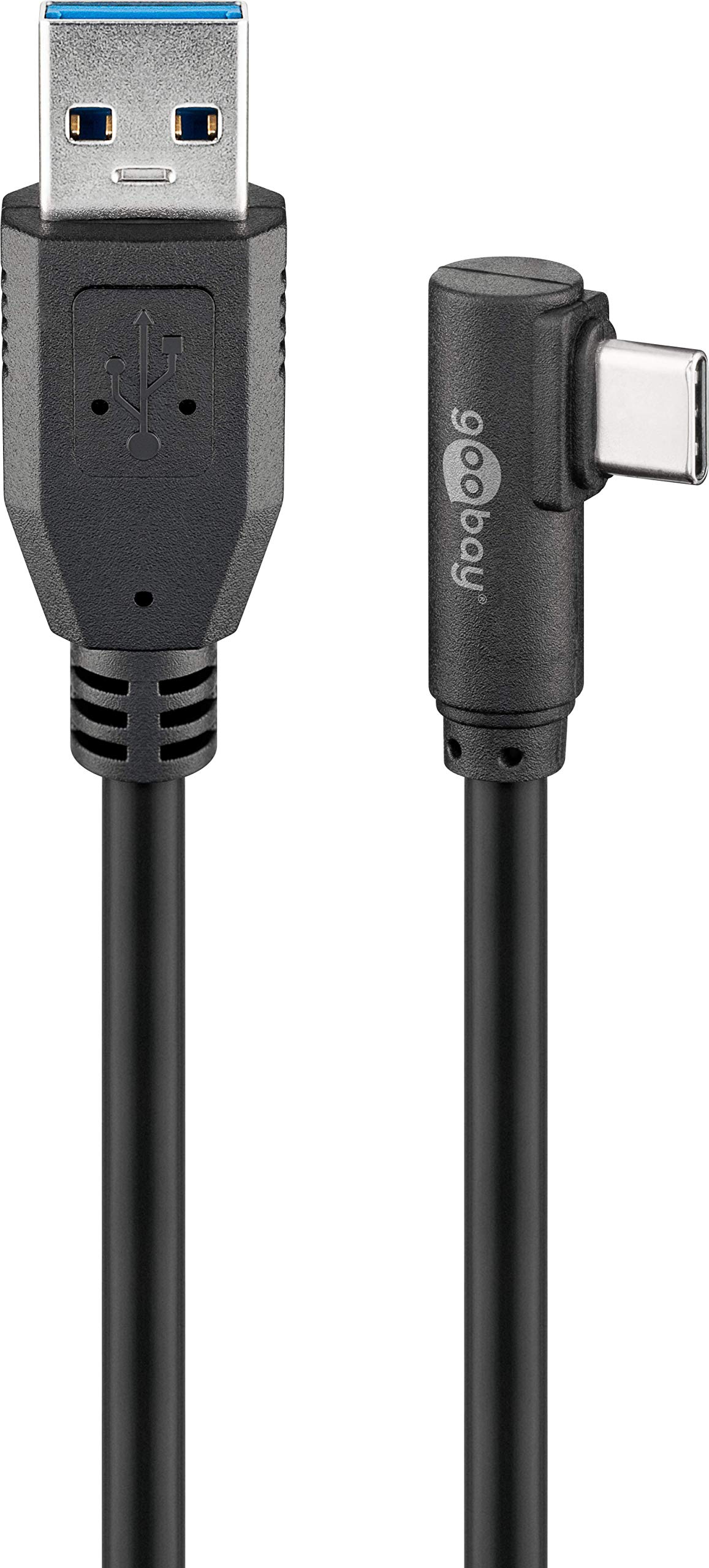 Goobay 66501 Cavo di ricarica e sincronizzazione Super Speed USB-​C angolato a 90° rispetto a USB A 3.0