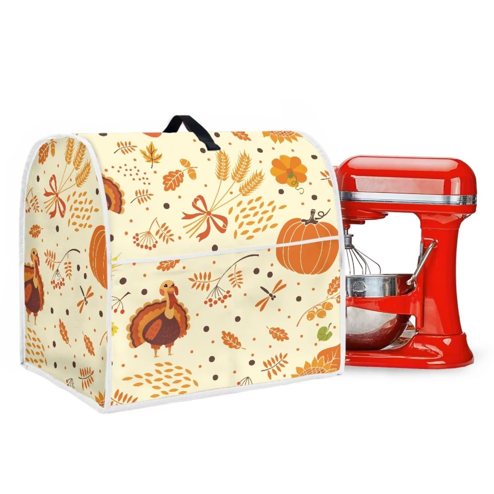Pumpkin Turkey Kitchen Aid Covers for Stand Mixer 4.5-5 qt Thanksgiving Day Decoration Small Kitchen Appliance Covers