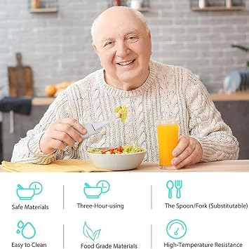 Parkinson Spoon for Hand Tremor,Partable Steady Spoon&Fork w/Self Stabilizing Smart Lift Kit,for Parkinsons Patients or Tremors Sufferers