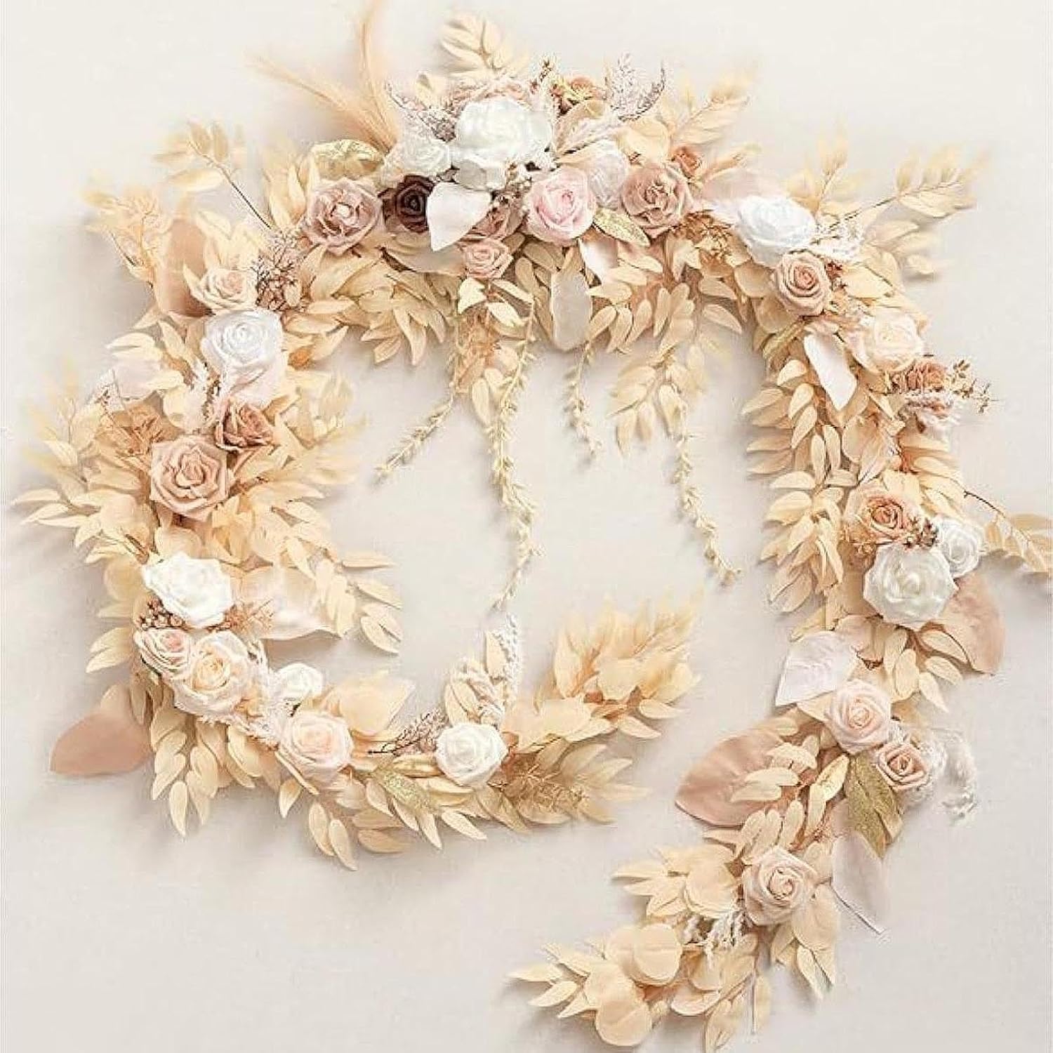 2のセットパーティーやレセプションルームに最適な人工バラのつる装飾用造花ガーランド