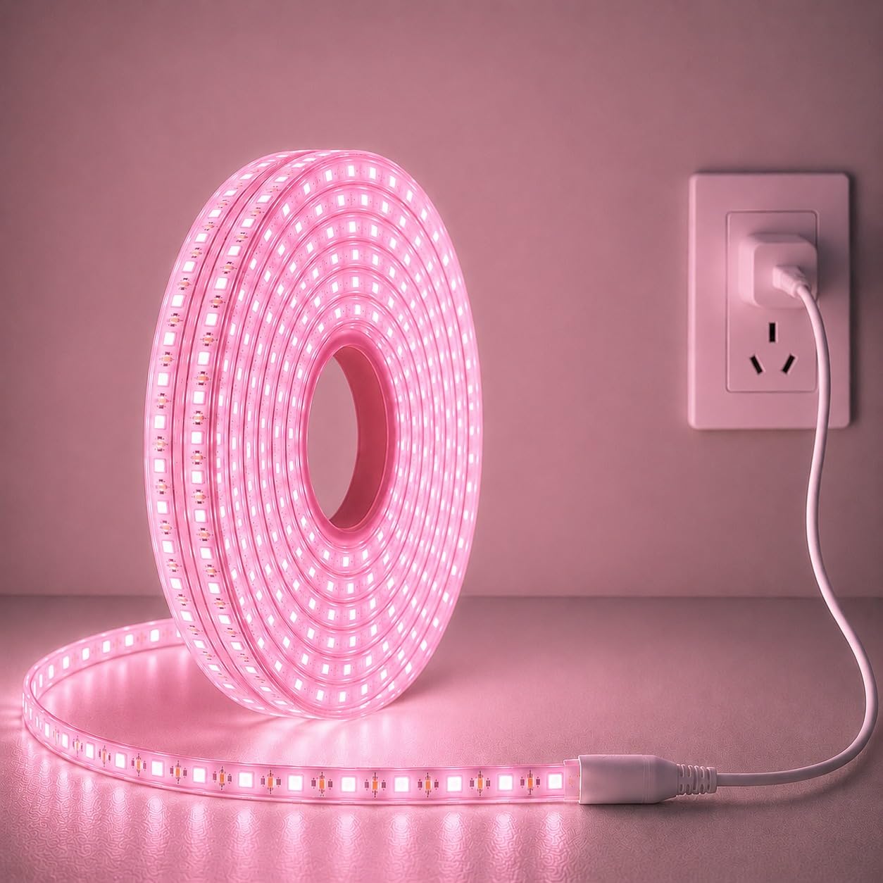 MoonlitDreams Neon Pink LED Rope Light 3M for Home Decoration | Waterproof Flexible Strip Tube for Ceiling Cove Lighting, Wall Decor, Indoor Outdoor Use, Festive & Diwali Lights-image-30