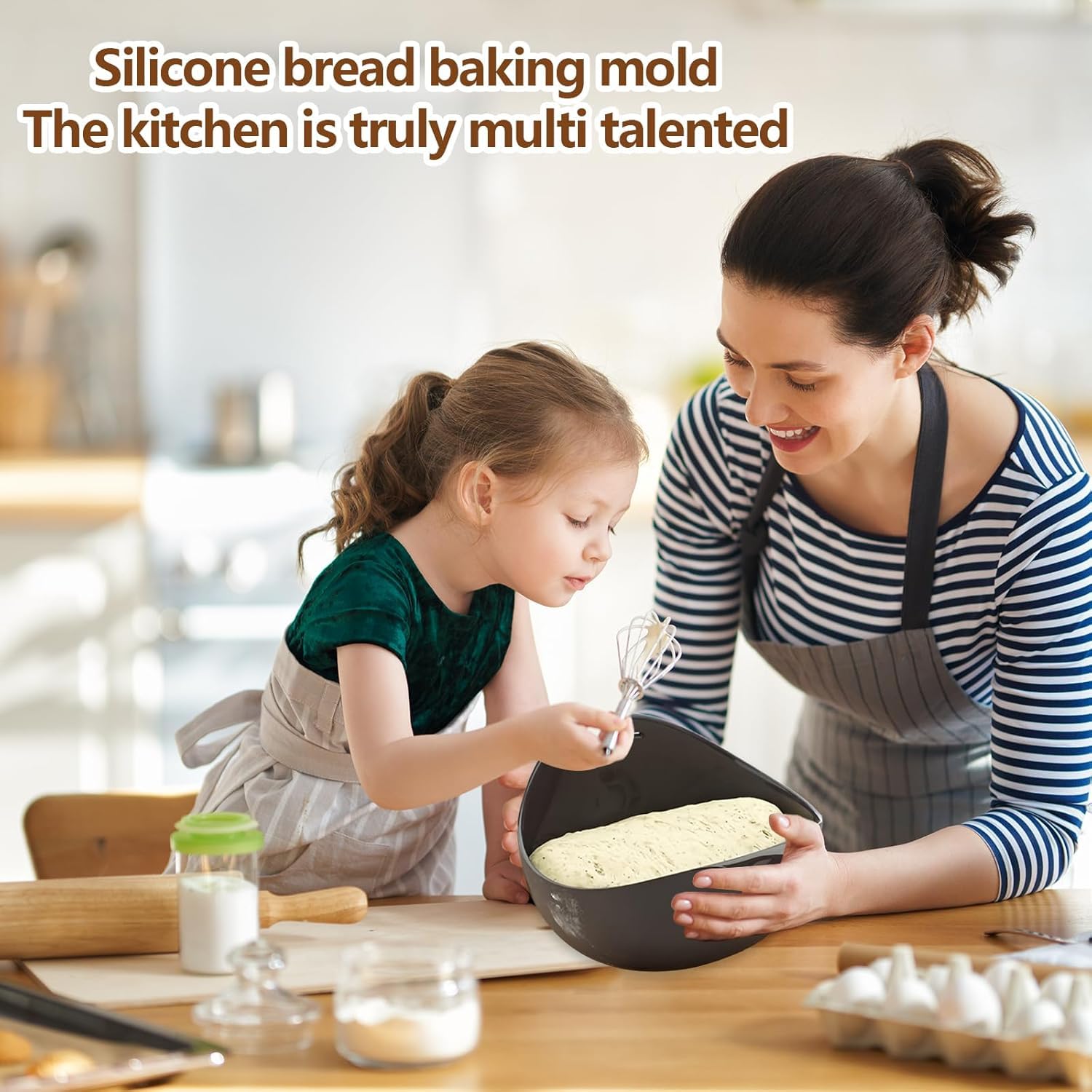 Molde de silicona para pan, Reposteria Molde Silicona, Bizcocho Antiadherente Molde Silicona, Molde para Hornear Ovalado, Apto para hornear pasteles