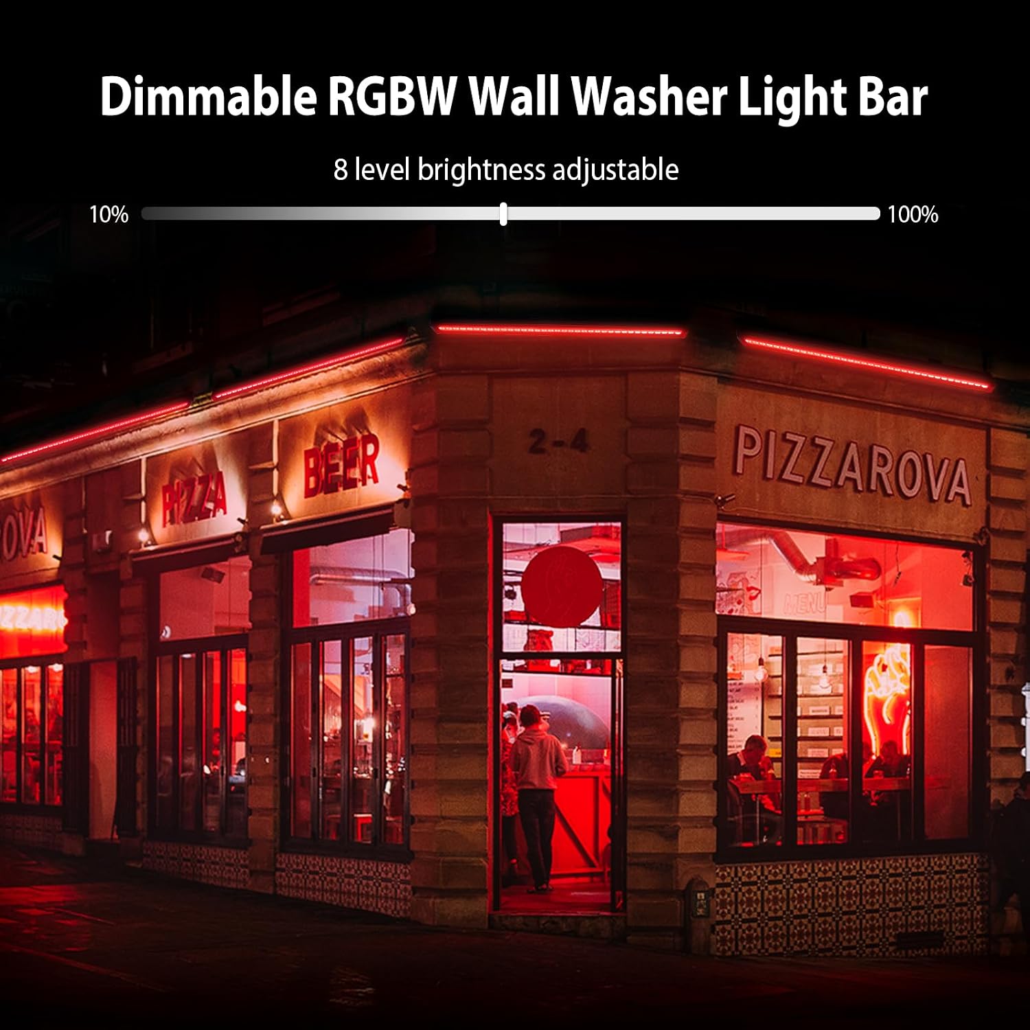144W LED Wall Washer Light, RGBW Color Changing Linear Bar Lights with RF Remote, AC120V Dimmable Wall Washing Light for Commercial Lighting Projects, Stores, Hotels, Churches, Restaurants