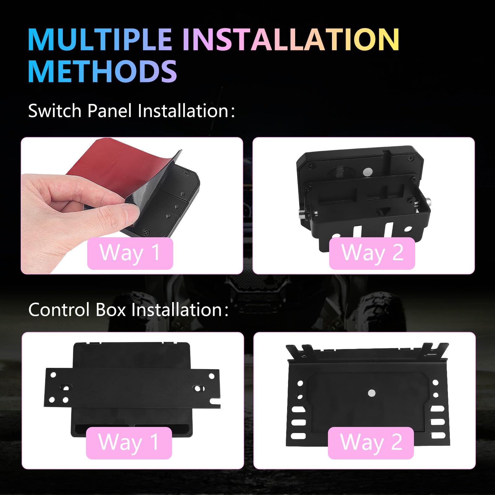 Chelhead Panel przełącznika RGB 6 Gang Auto Dimming 12V/24V IP65 | Panel sterowania Automatyczne ściemnianie podświetlenia, 4 tryby przełączania (przełącznik, puls, lampa błyskowa, stroboskop)