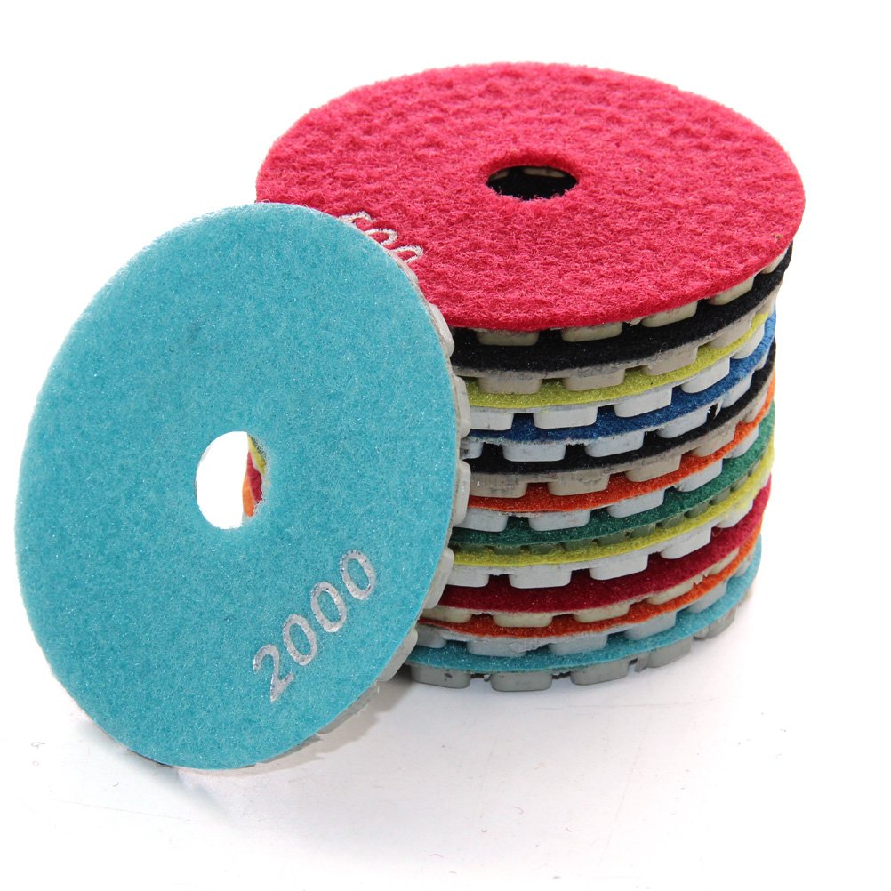 Almohadillas De Diamante Para Pulir Hormigón – 6 Unidades De 4”, Grano 200, Para Renovación De Suelos En Seco/húmedo