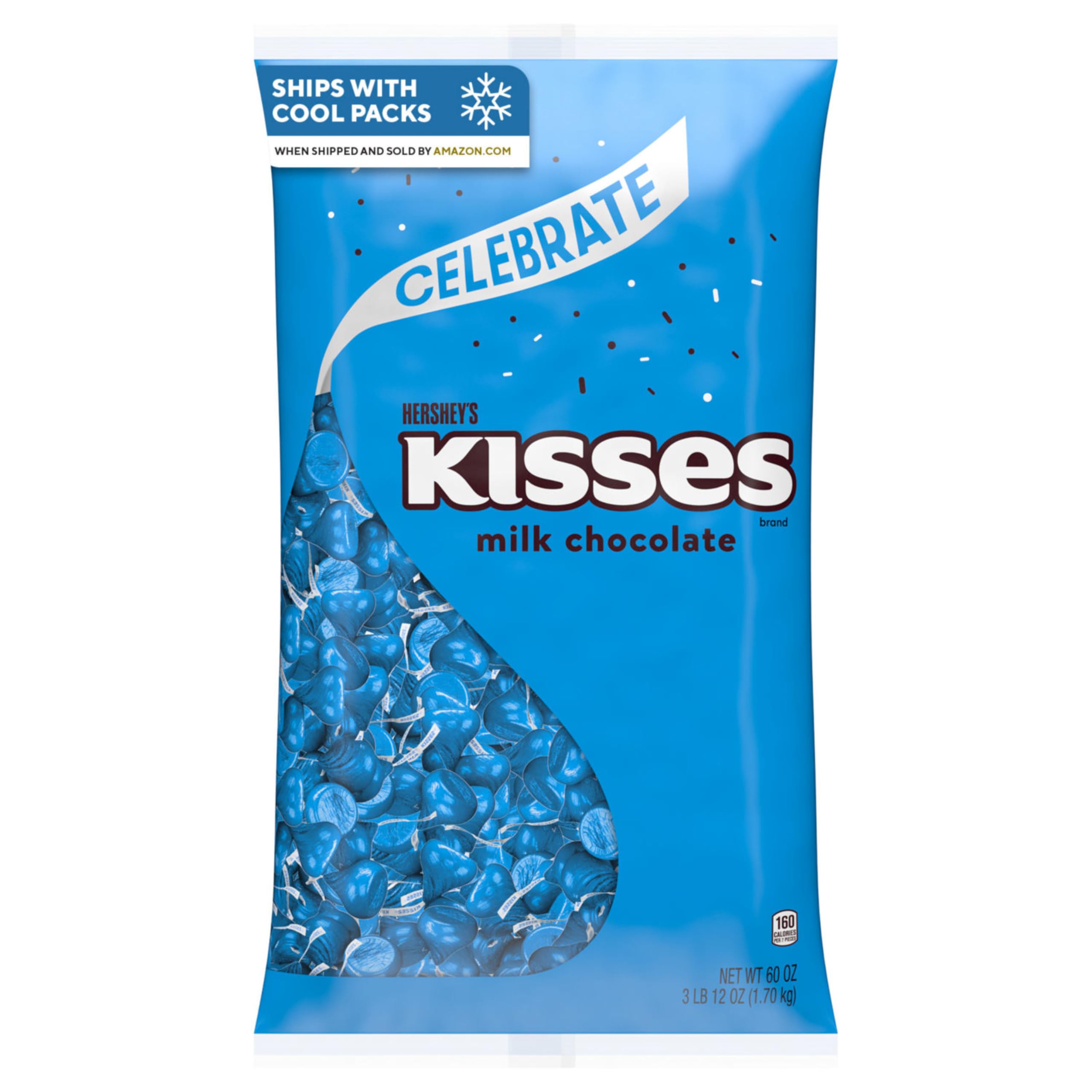 KISSES Milk Chocolate Candy Bulk Bag, Great Holiday Candy and Stocking Stuffers, 60 oz