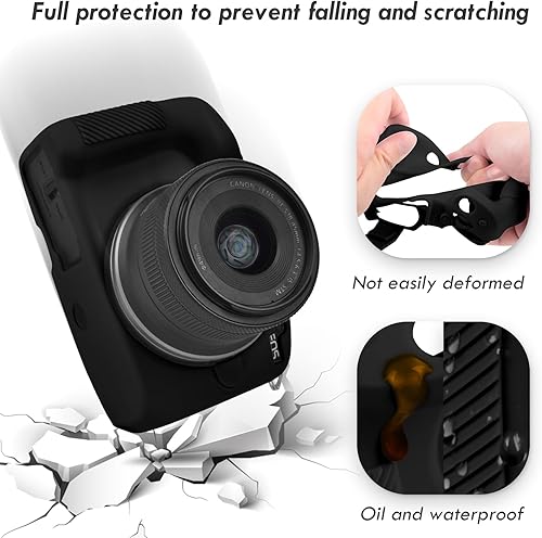 Miniatura 8 de Rieibi EOSR50 EOS R50 Caso, Funda Protectora De Silicona Suave Para Canon EOS R50 EOSR50 Vlogging Cámara, Ligero EOS R50 Funda De Cámara Grip Body