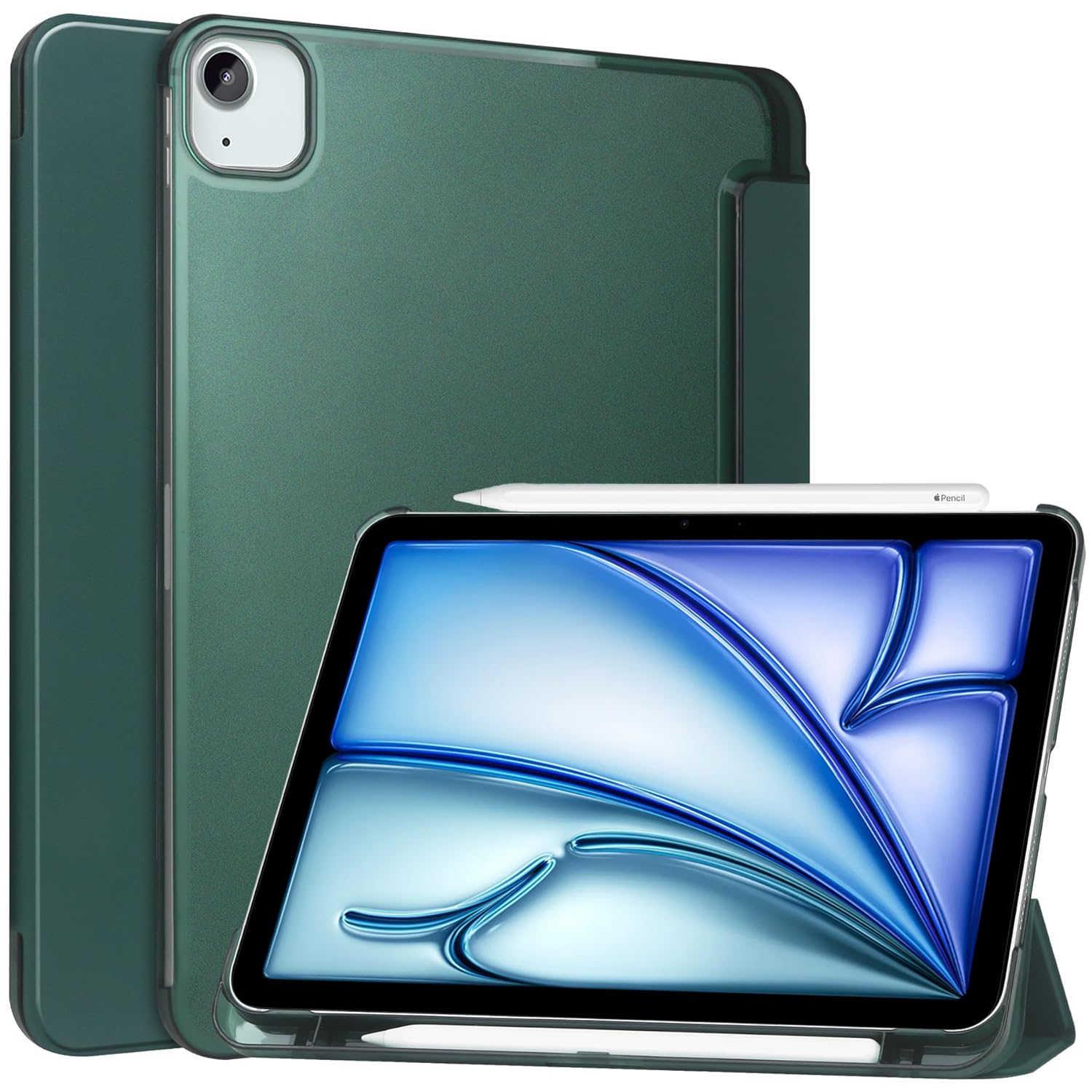 ProElite Case Cover for Apple iPad Air 13 inch M2 2024 Cover, Smart Flip Case for Apple iPad Air 13 inch M2 2024, Translucent Back with Stylus Pen, Dark Green (B0D49R524Q) Amazon Price History, Amazon Price Tracker