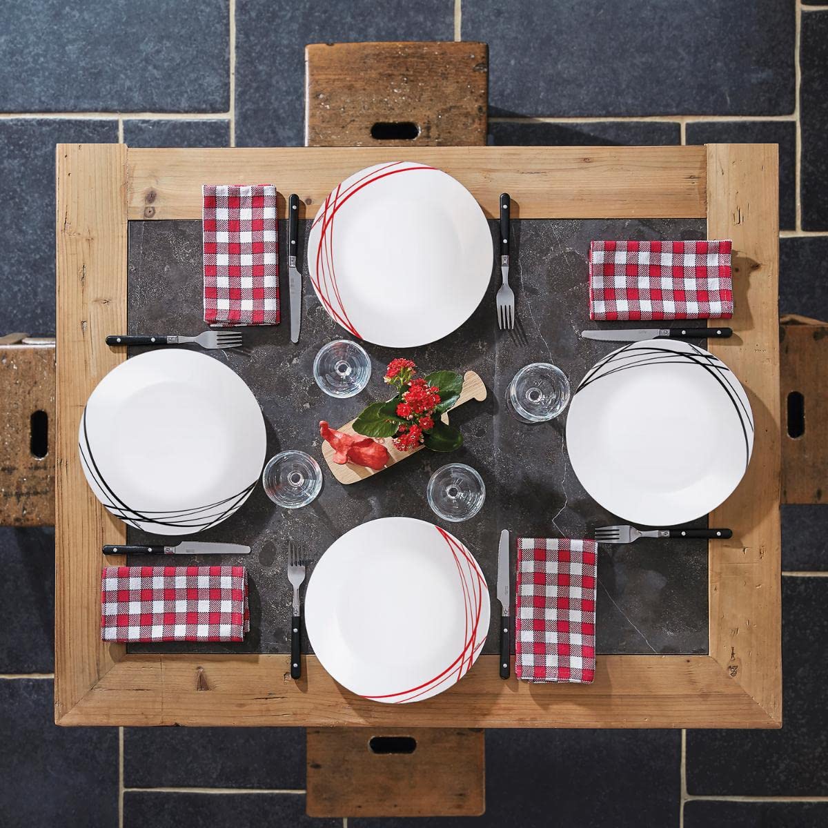 Image secondaire de Arcopal Service de table, Blanc, Rouge