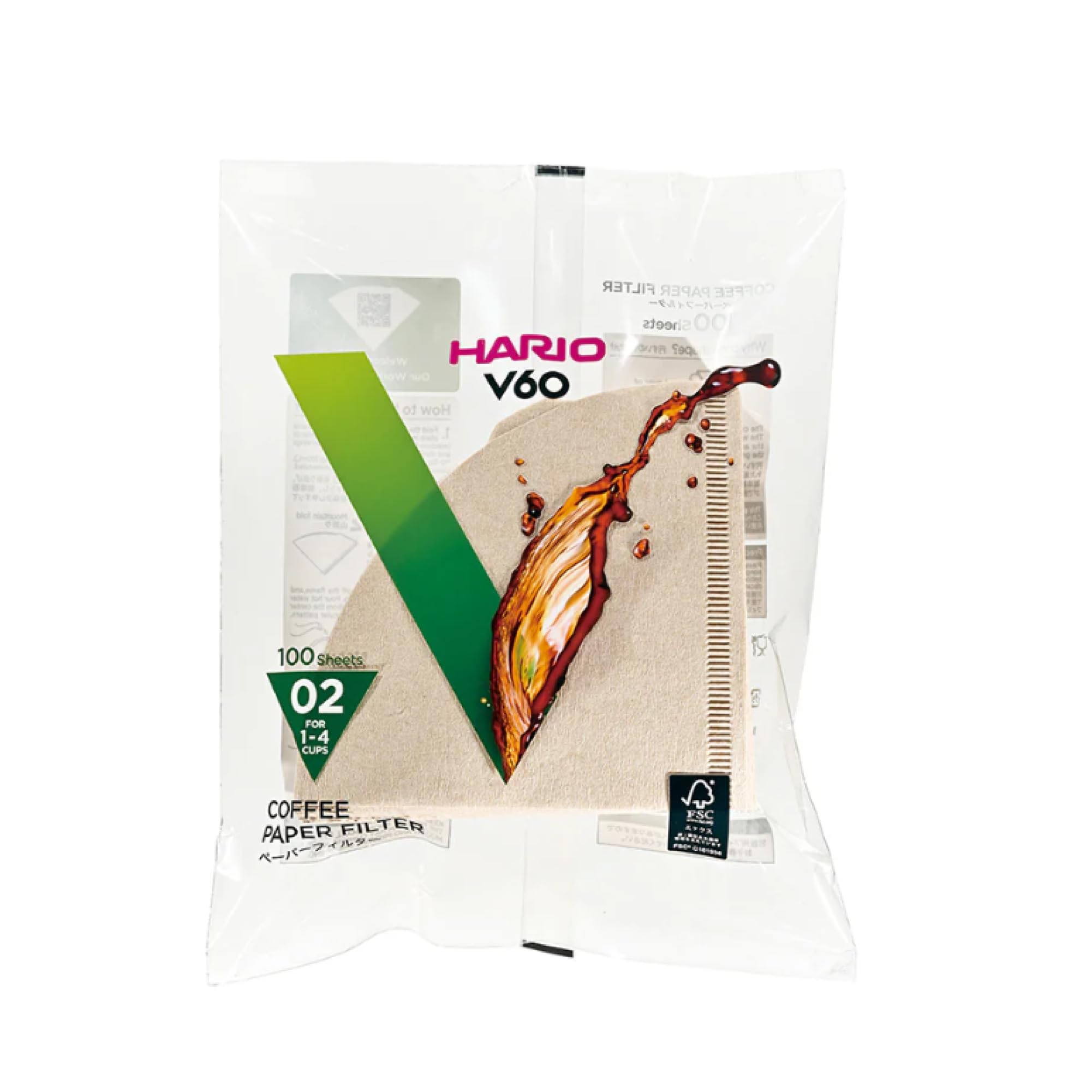 Hario V60 02 Dripper Filtresi Natürel (100 adet)