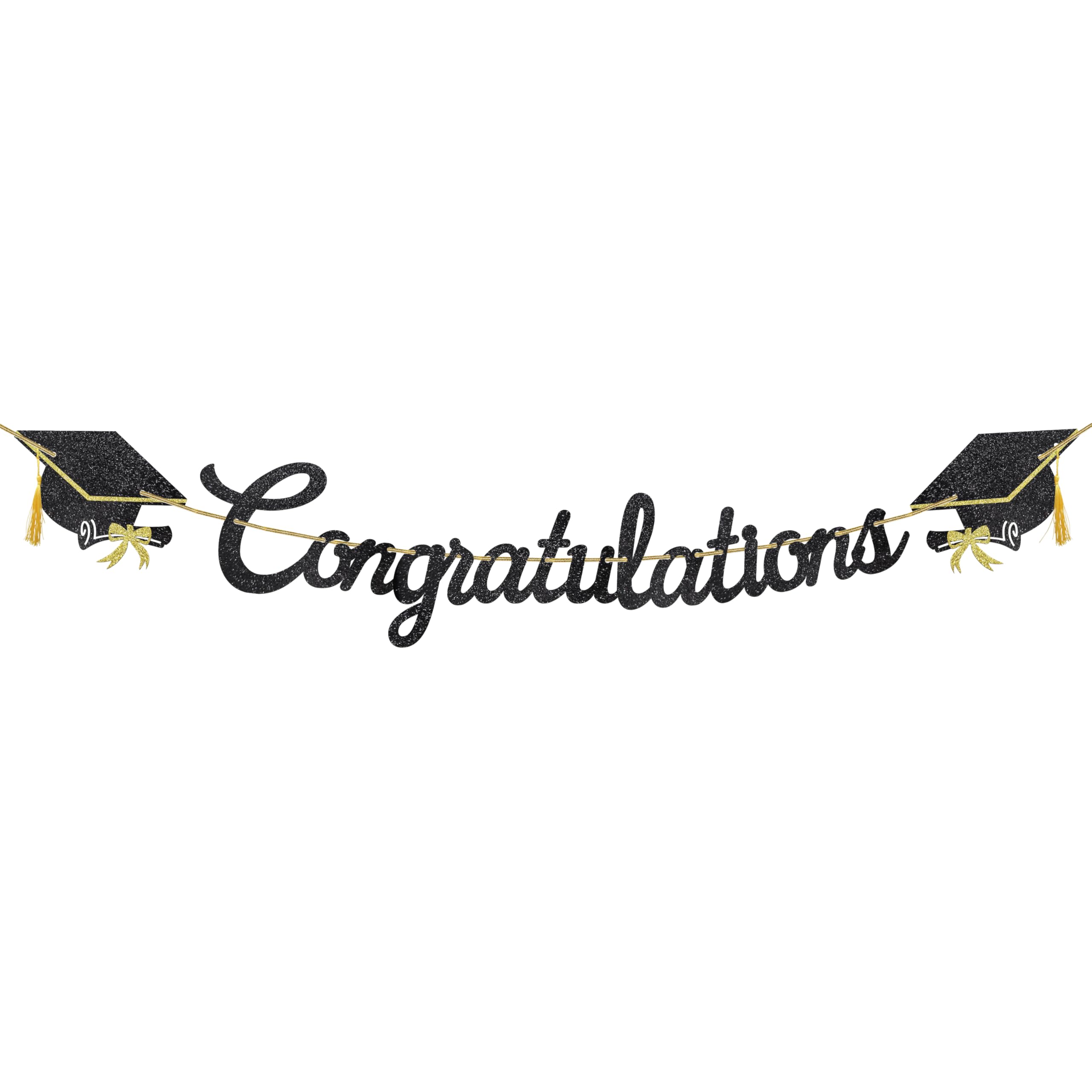 Graduation Banner 2026, Graduation Decoration Congratulations Garland Class of 2026, Grad Banner Gitter Party Decoration (Black, C)