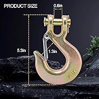 Vista 5 de Chain Hooks, Safety 3/8 Chain Hook, Heavy Duty Forged G70 Clevis Slip Hook with Safety Latch for Marine, Trailers，Trucks Towing（10 Pack