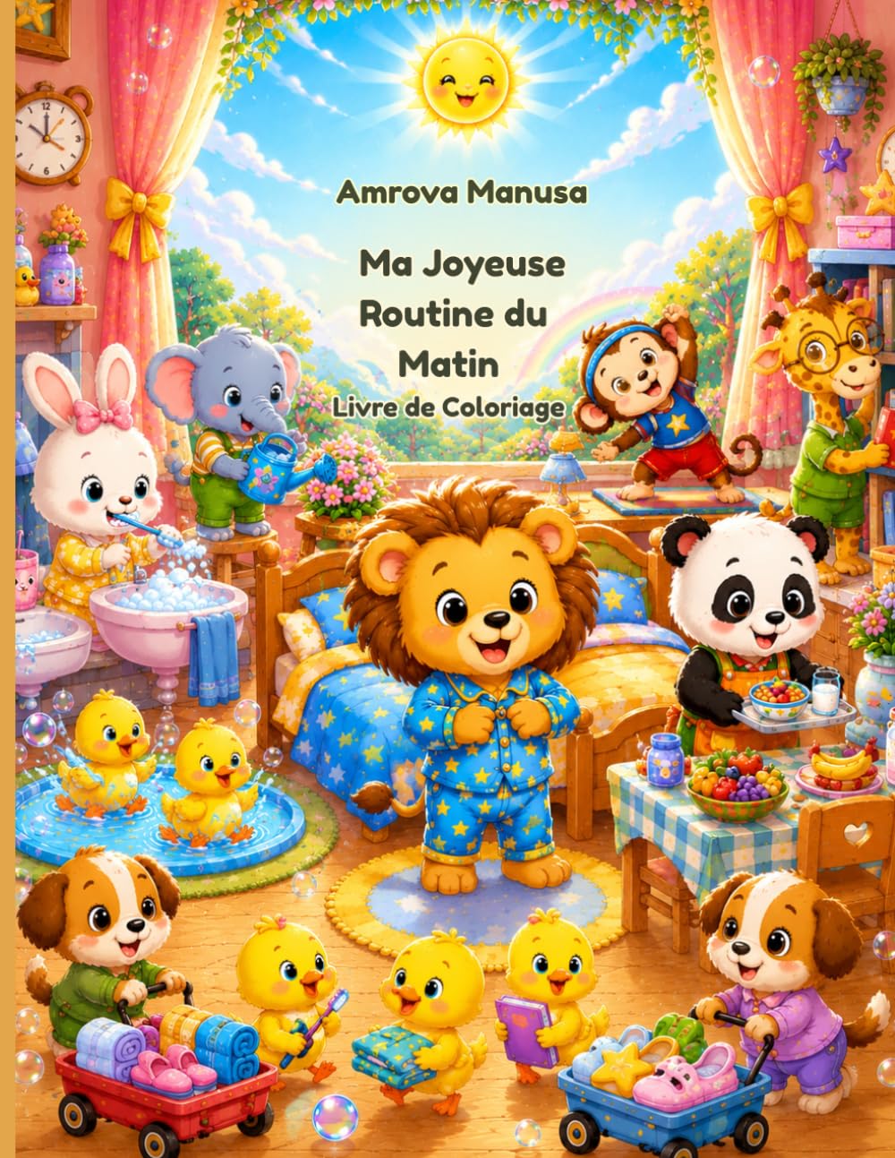 Ma Joyeuse Routine du Matin – Livre de Coloriage: Pages de coloriage amusantes sur le réveil, le brossage des dents, le petit-déjeuner et les bonnes habitudes pour les enfants de 4 à 6 ans