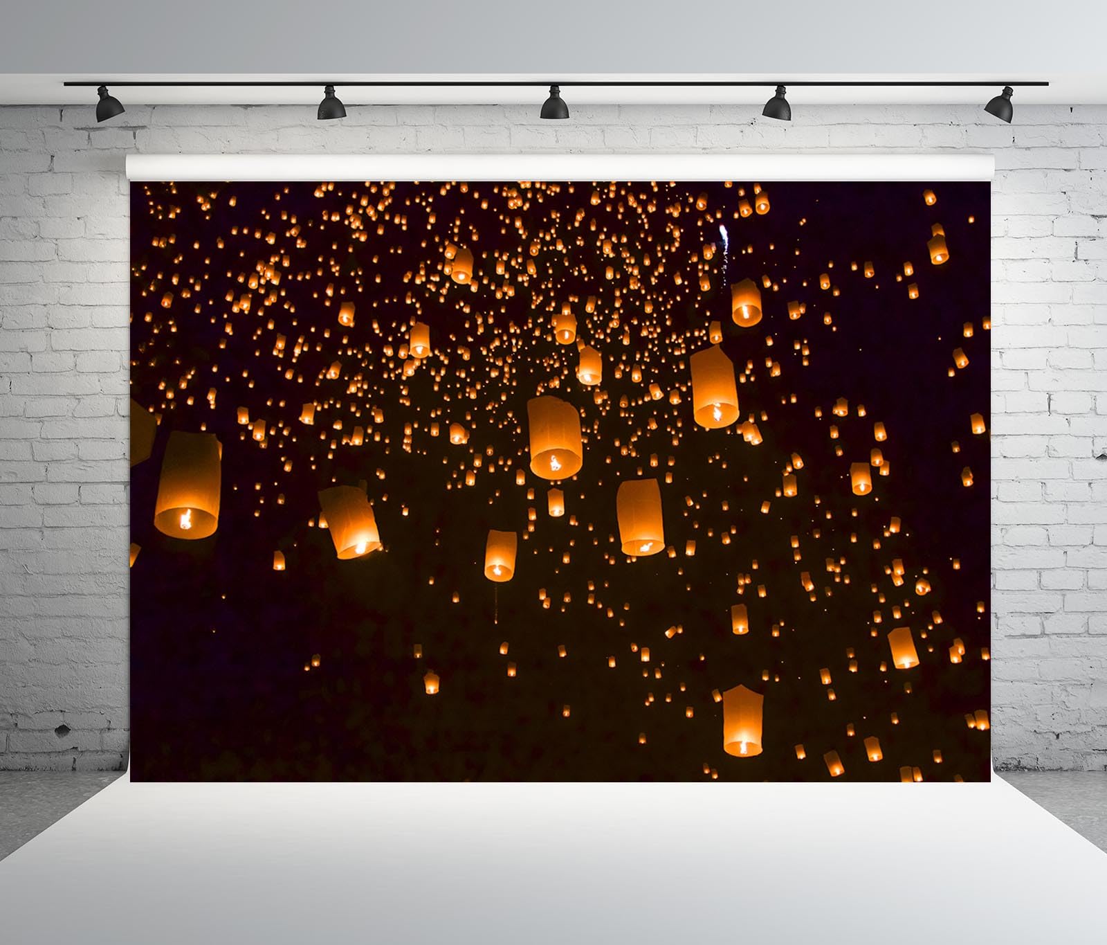 Amazon.com : BELECO 7x5ft Fabric Chinese Flying Lanterns at Night