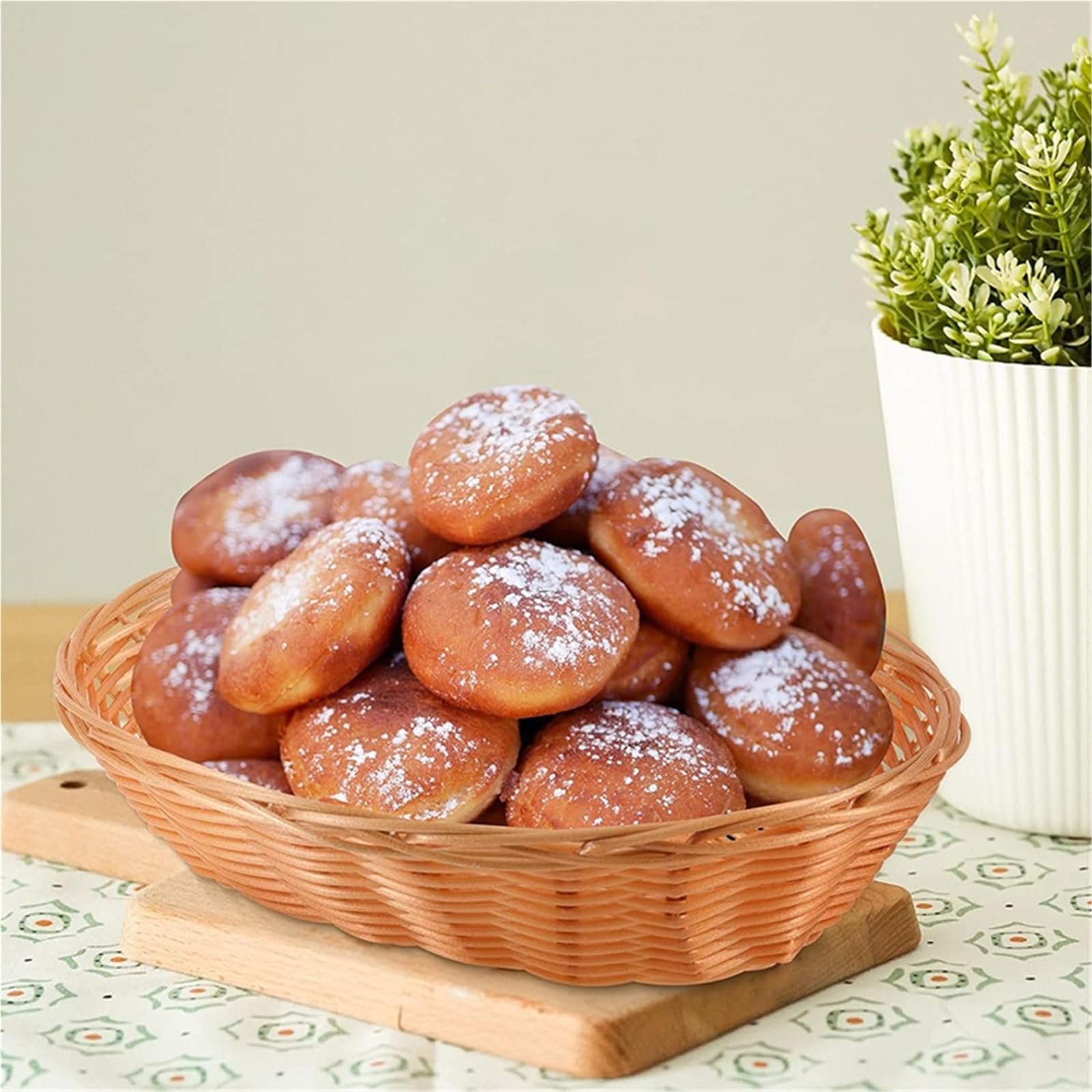 8/20Pcs Wicker Bread Baskets, Handwoven Oval Basket, Tabletop Fruit Vegetables Food Serving Basket for Home Kitchen pour l'organisation de la Maison(5.5 * 16.5 * 21.5cm-20Pcs)