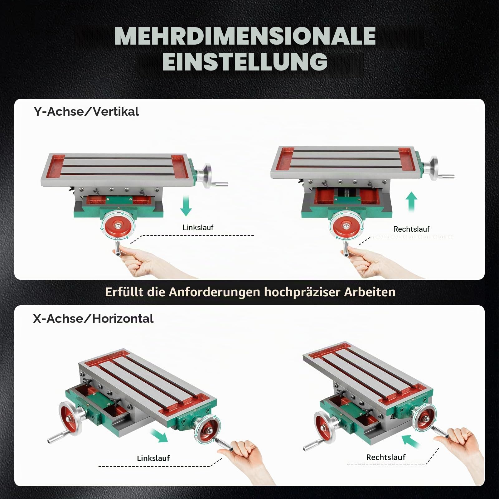 X Y Kreuztisch Frästisch Koordinatentisch Bohrtisch Fräse Schraubstock,kreuztisch Tischbohrmaschine 450 mm, Frässchraubstock 170 mm Multifunktions-Fräs-Arbeitstisch Fräsmaschine