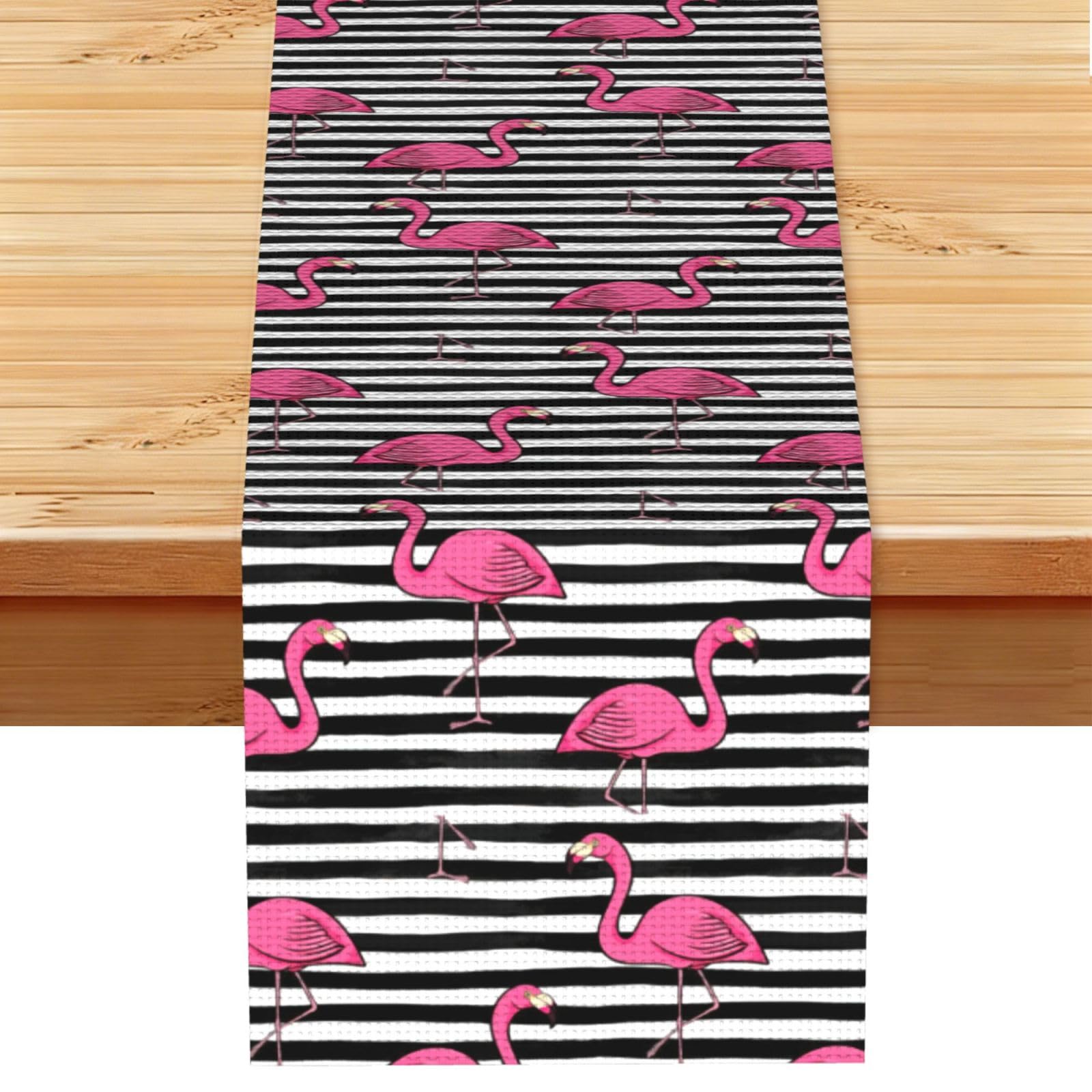 Pink Flamingo Stylish Printed Table Cloth, Decorative Table Runner 13x72in for Home, Party and Banquet Home Decor