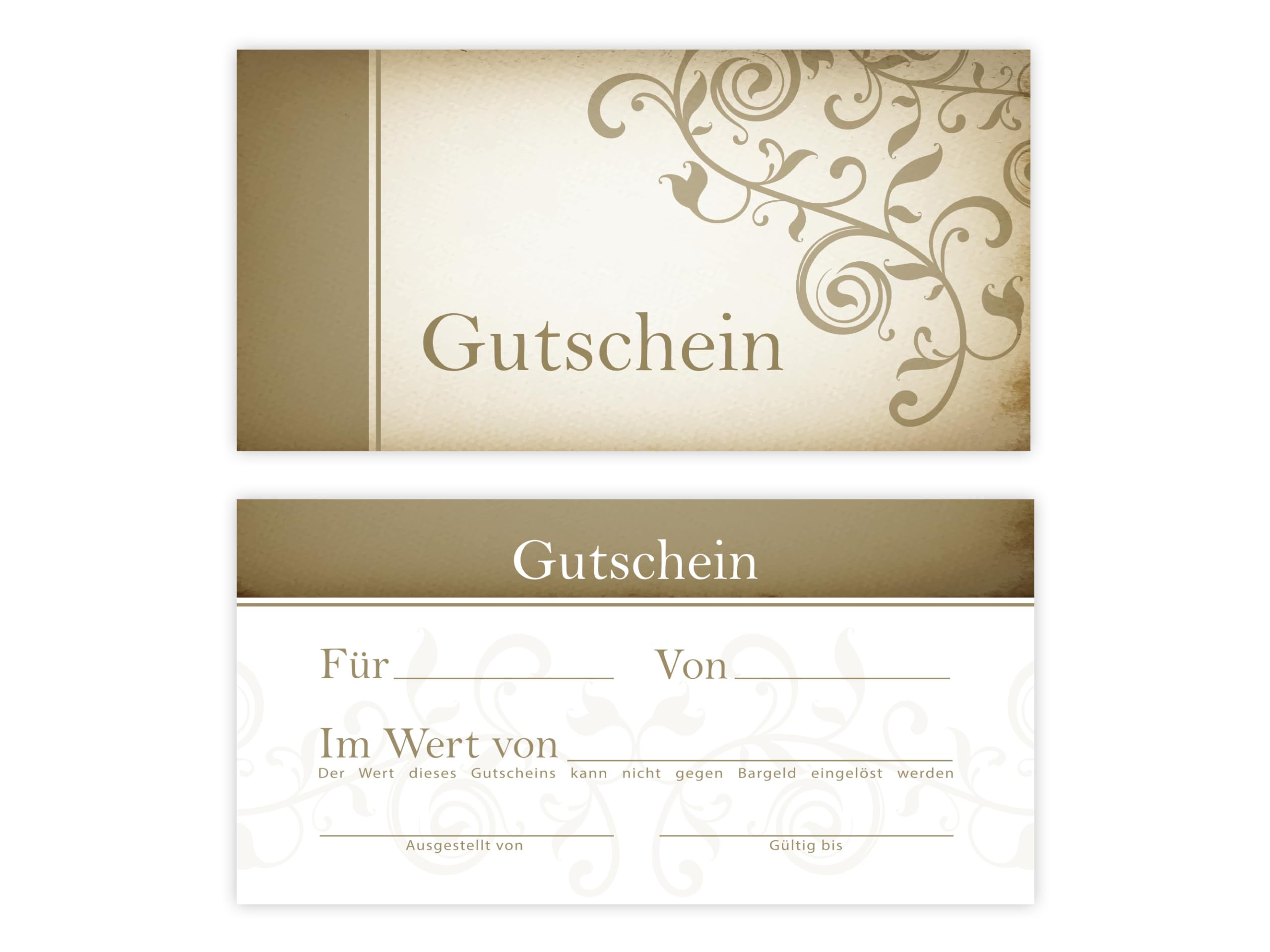 250 Gutscheine DIN lang (21x10,5 cm)+ 250 Kuverts DIN lang (22x11 cm) Design Motiv Vintage Papyrus Altes Papier Gutscheine zum Ausfüllen Gutschein Geschenk Karte Massage Wellness Kosmetik Spa Beauty