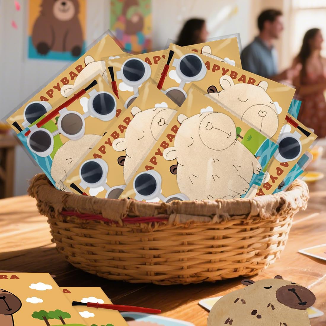 Capybara Birthday Decorations 24 Pcs Capybara Party Favors Wooden Capybara Craft Gifts Capybara Party Supplies