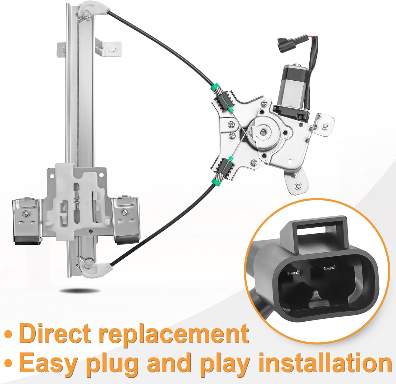 NPAUTO Rear Left Driver Side Power Window Regulator with Motor fit for 07-14 Chevy Tahoe, GMC Yukon, Cadillac Escalade 2007 2008 2009 2010 2011 2012 2013 2014, 741-390