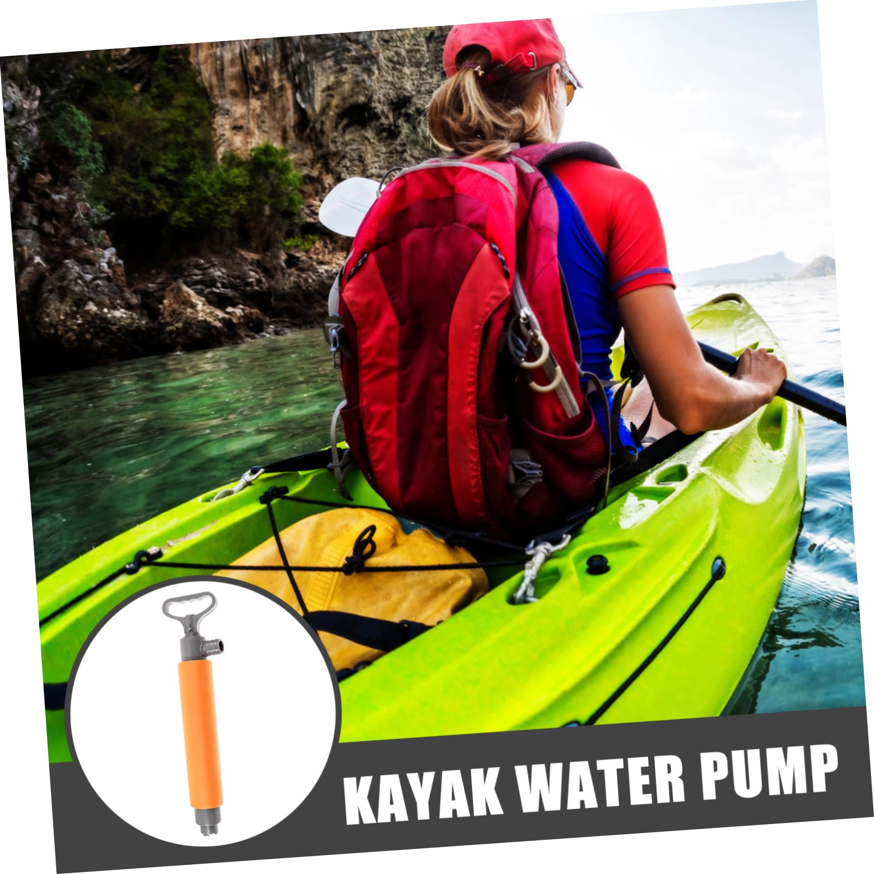GALPADA Kajakpumpe Satz aus Kunststoff und Eva Kleine Wasserpumpe für Kajak und Stauraum Verhindert Überflutung und Erleichtert Effektiv das Wasserablassen