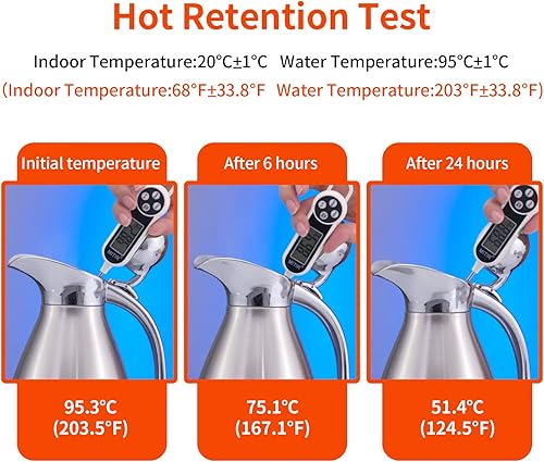 Miniatura 4 de Luvan Jarra térmica de acero inoxidable 304 de grado alimenticio de 20 L 68 onzas doble pared aislada al vacío cafetera con botón de presión