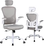 Flysky Ergonomic Office Chair - Breathable Mesh Swivel Computer Chair, Lumbar Back Support Task Chair, Office Chairs with Headrest and Flip-up Arms, Adjustable Height Executive Rolling Chair